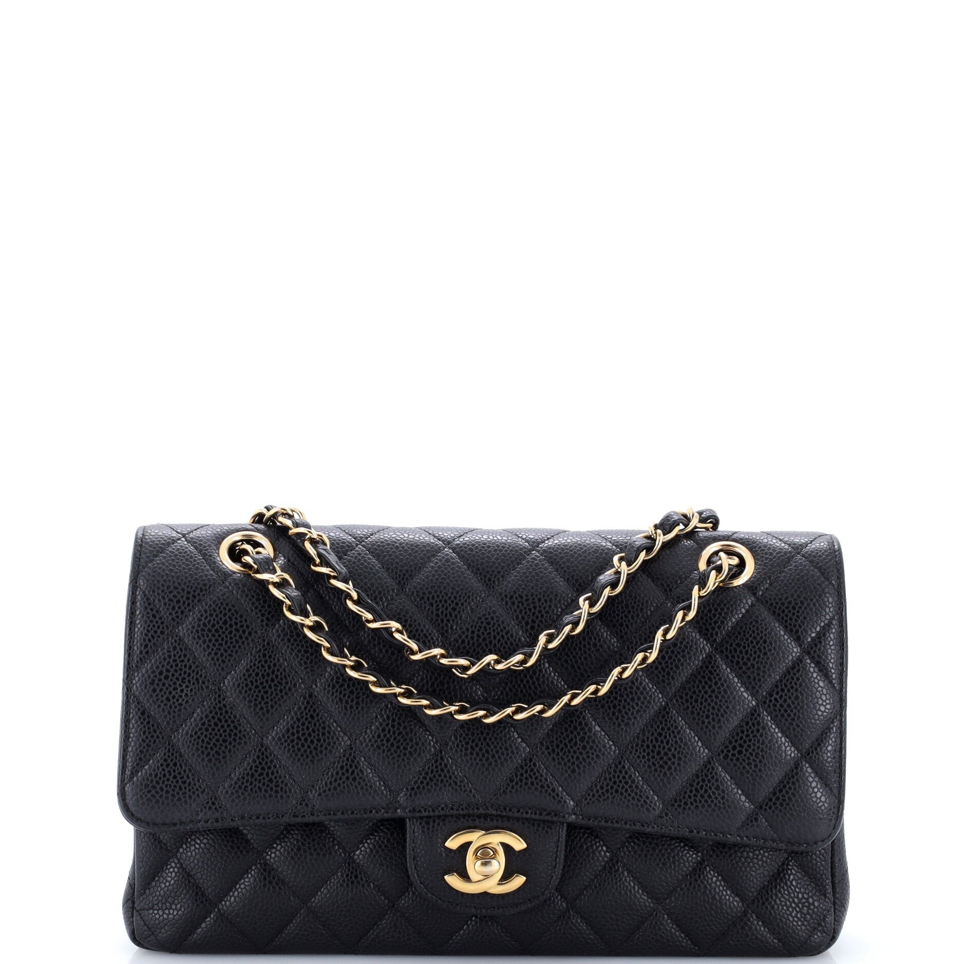Classic Double Flap Bag Quilted Caviar Medium