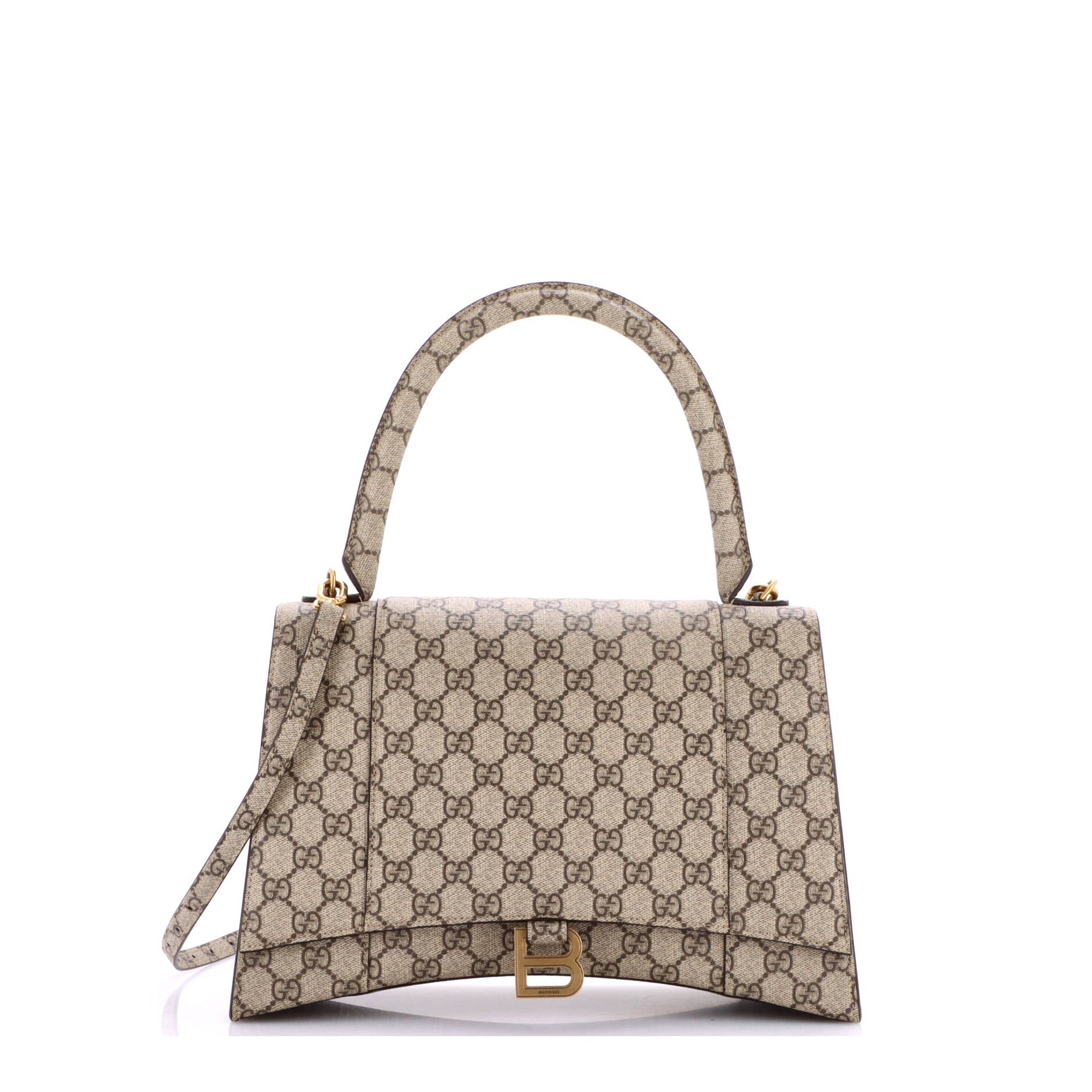 x Balenciaga The Hacker Project Hourglass Top Handle Bag GG Coated Canvas Medium