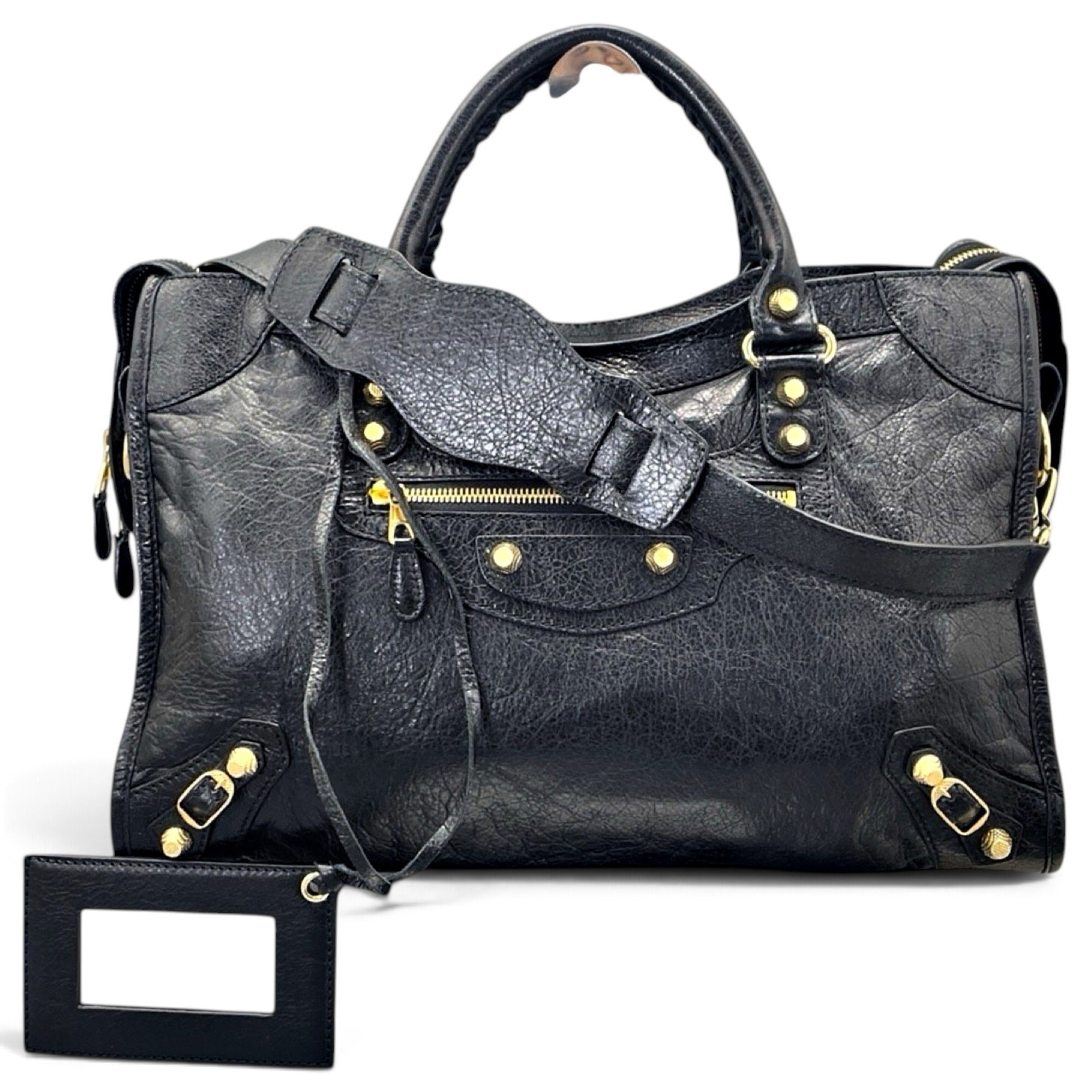 City leather handbag