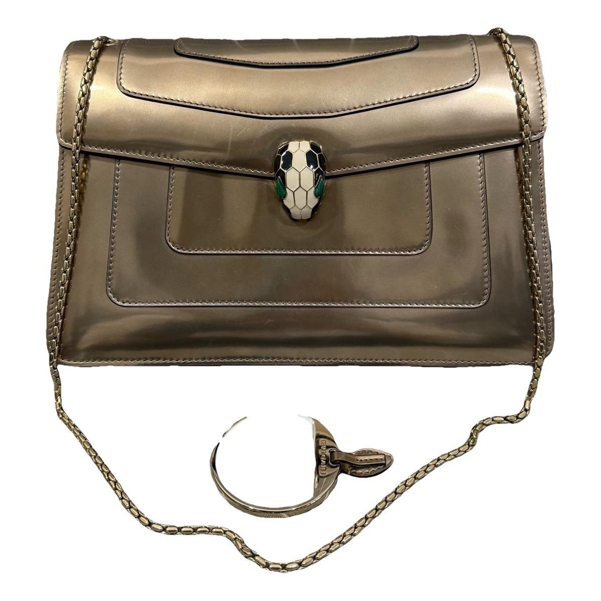 Serpenti patent leather handbag