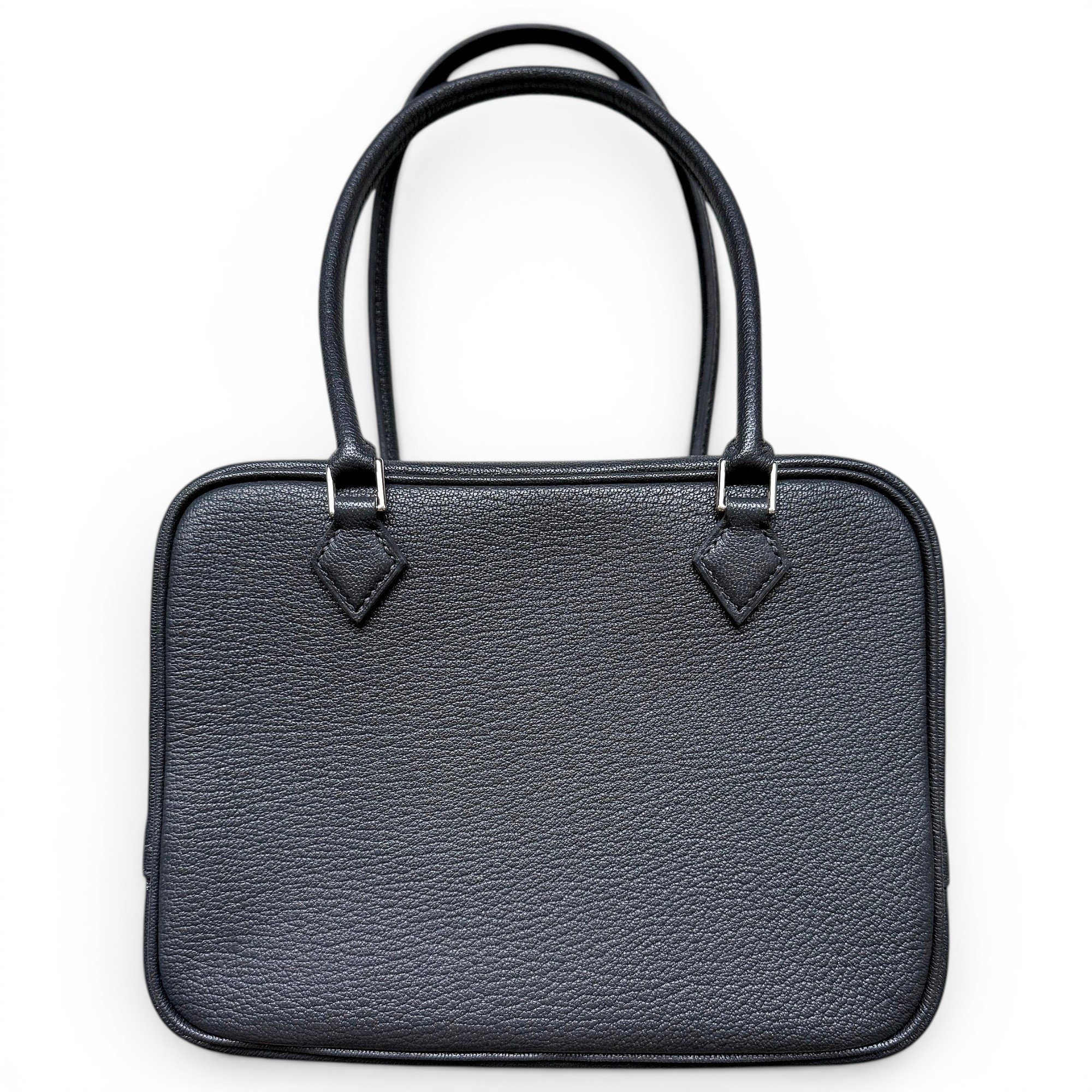 Hermes Plume Handbag Ardoise Chèvre Mysore Leather 2025
