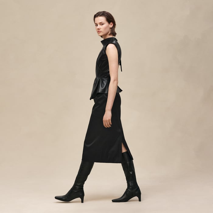 Noir Mixed Materials Dress