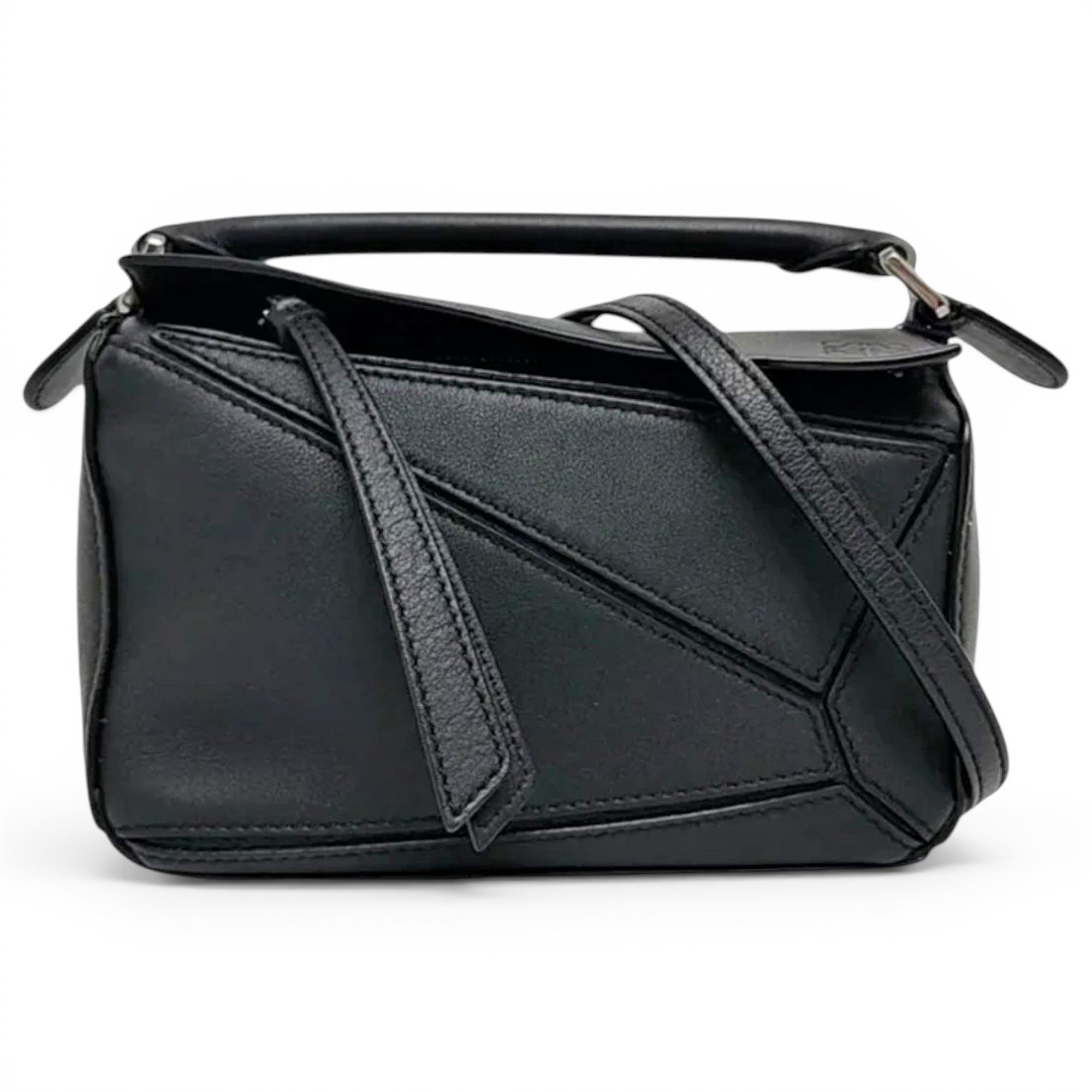 Puzzle leather handbag