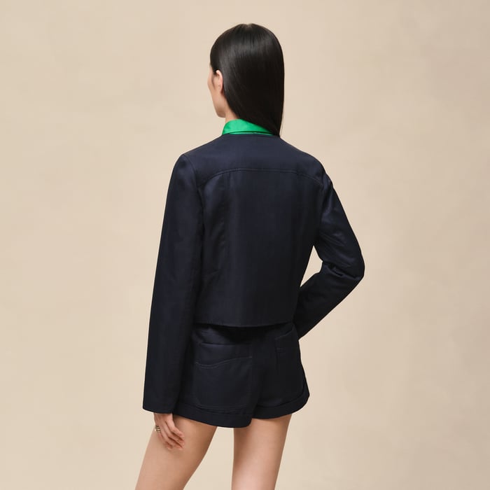 Bleu Noir Cotton Twill Jacket
