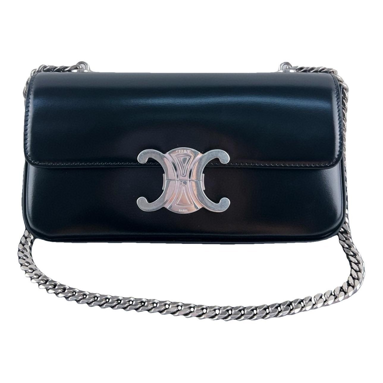 Triomphe chain leather handbag