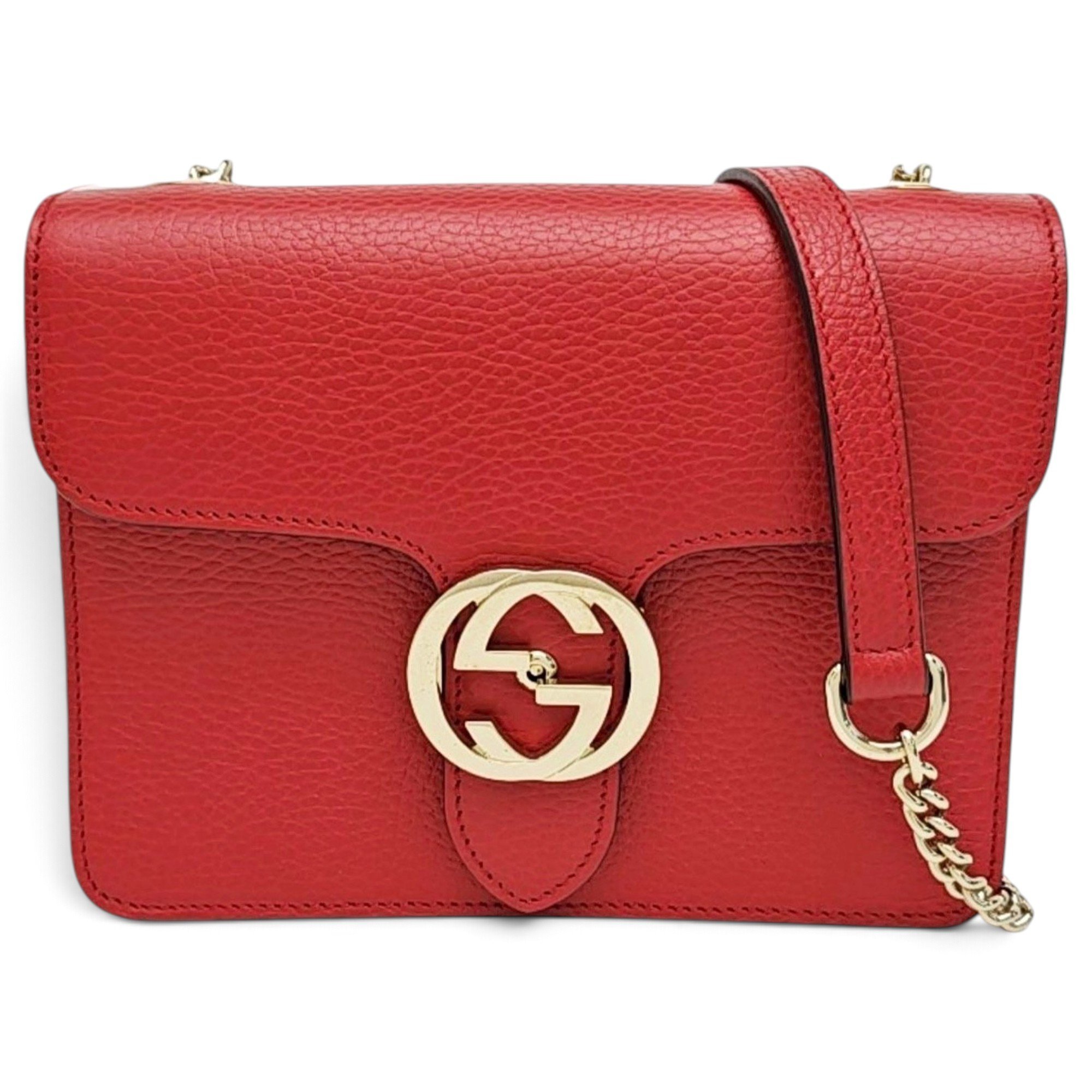 Interlocking leather handbag