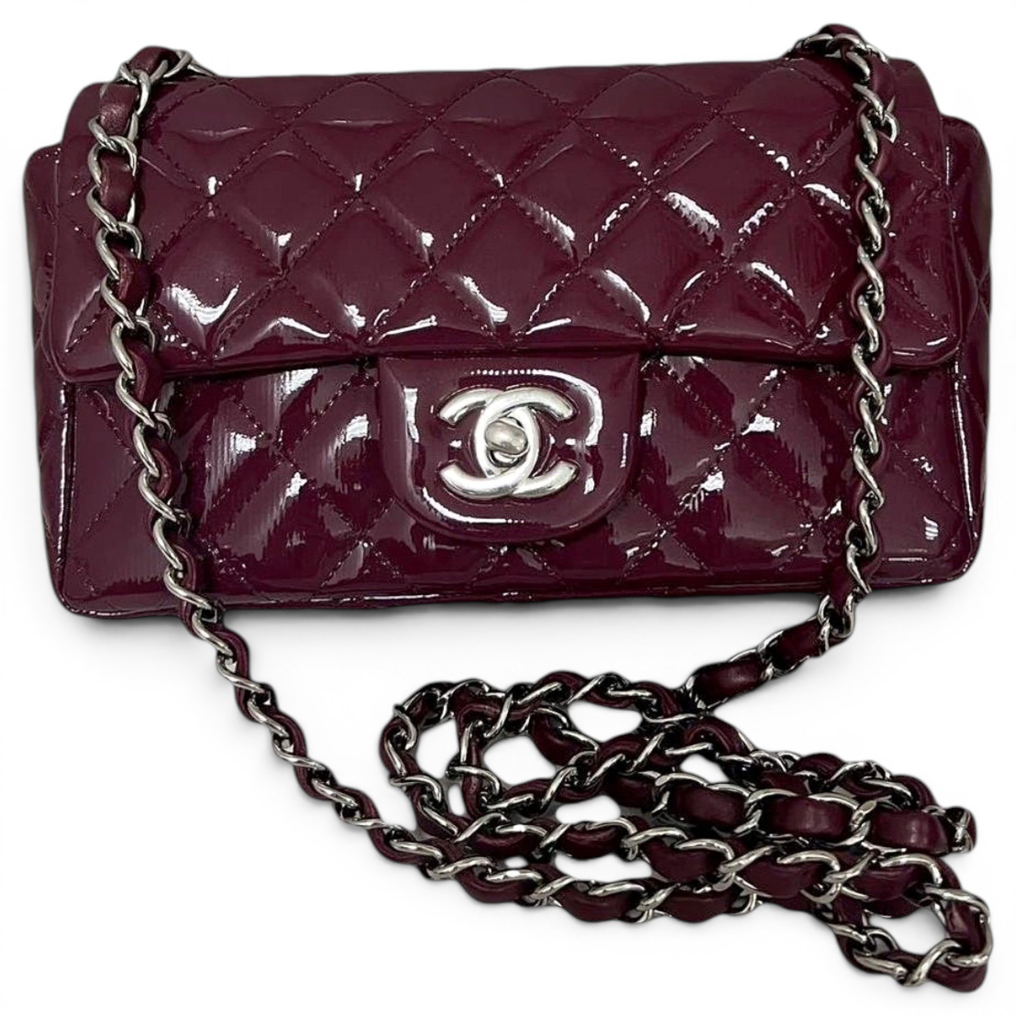 Patent leather handbag