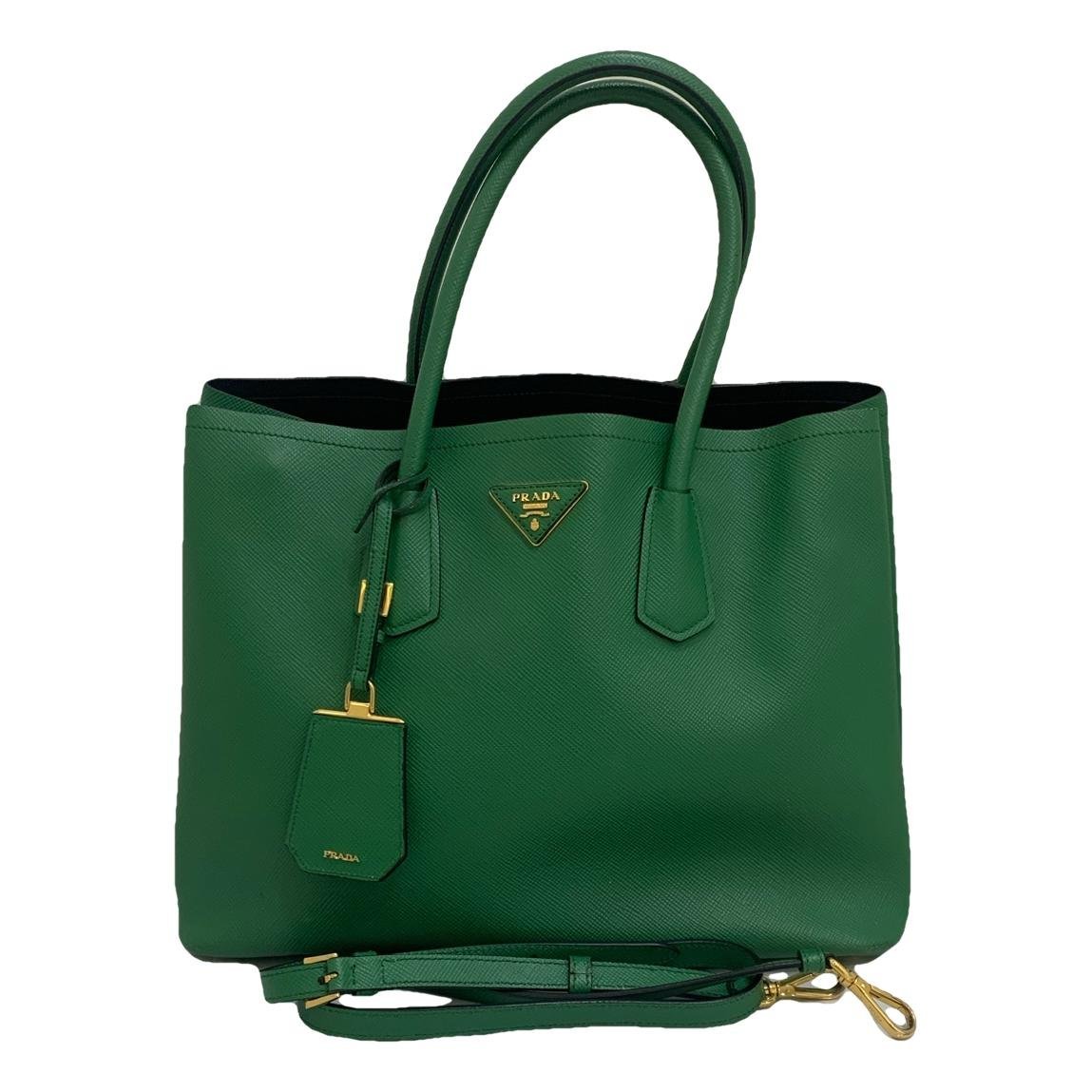 Double leather handbag