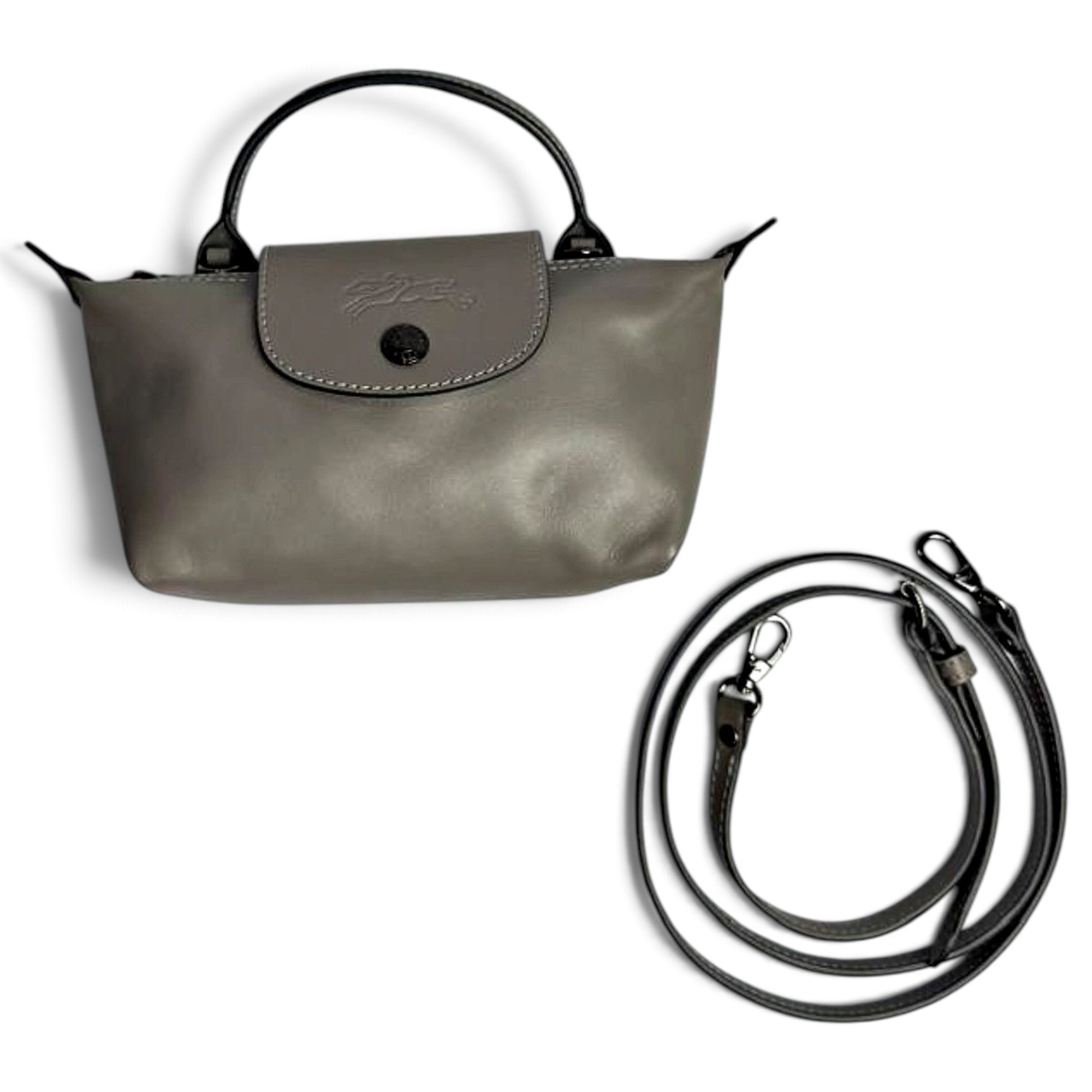 Longchamp Pliage leather crossbody bag