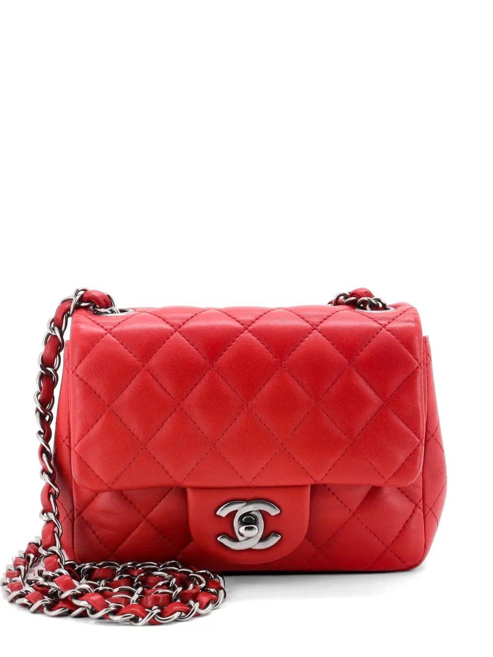 Square Classic Single Flap Bag Quilted Lambskin Mini crossbody bag