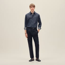 Straight cut shirt with Louis collar