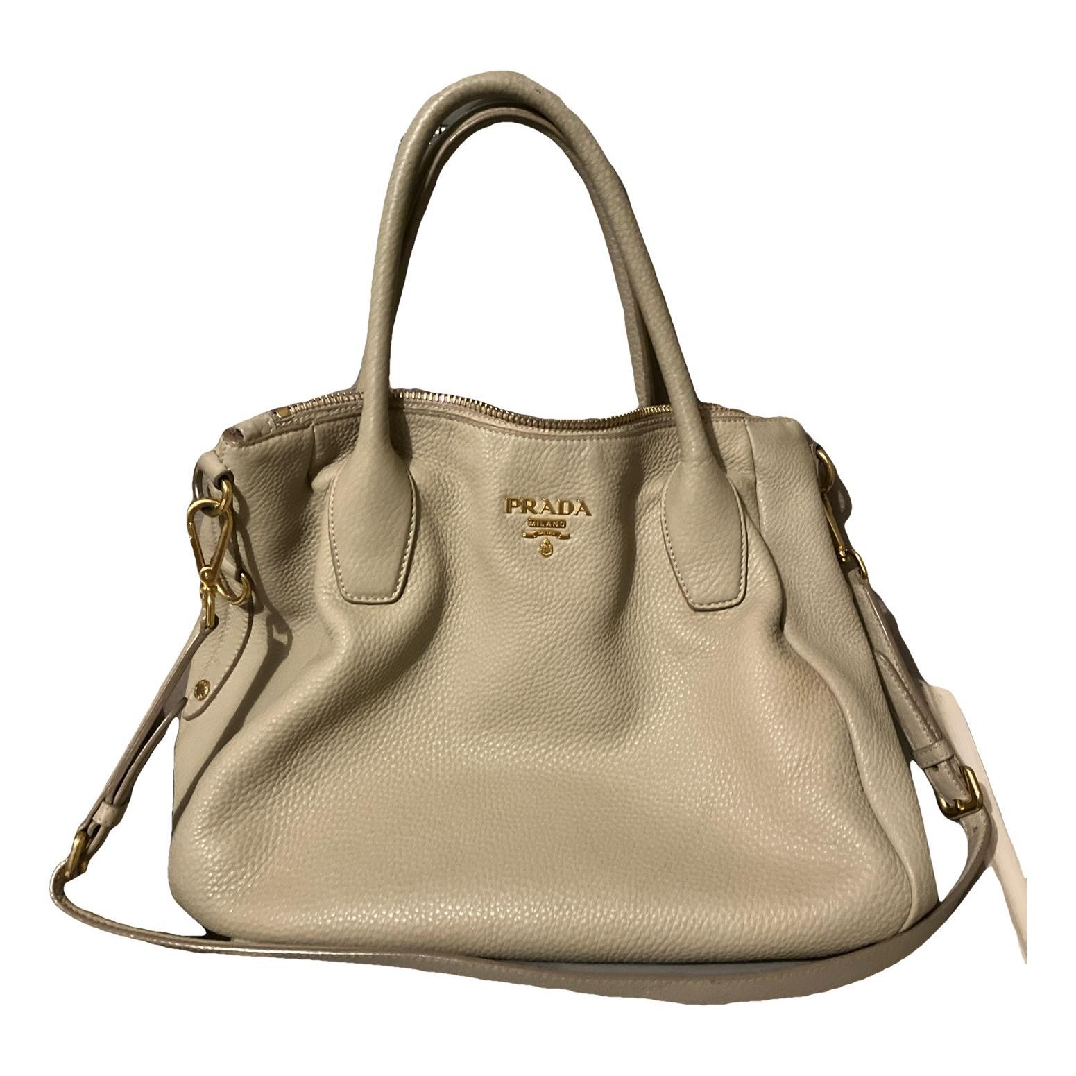 Double leather handbag