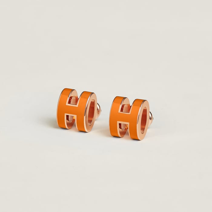 Orange Soie Mini Pop H Earrings