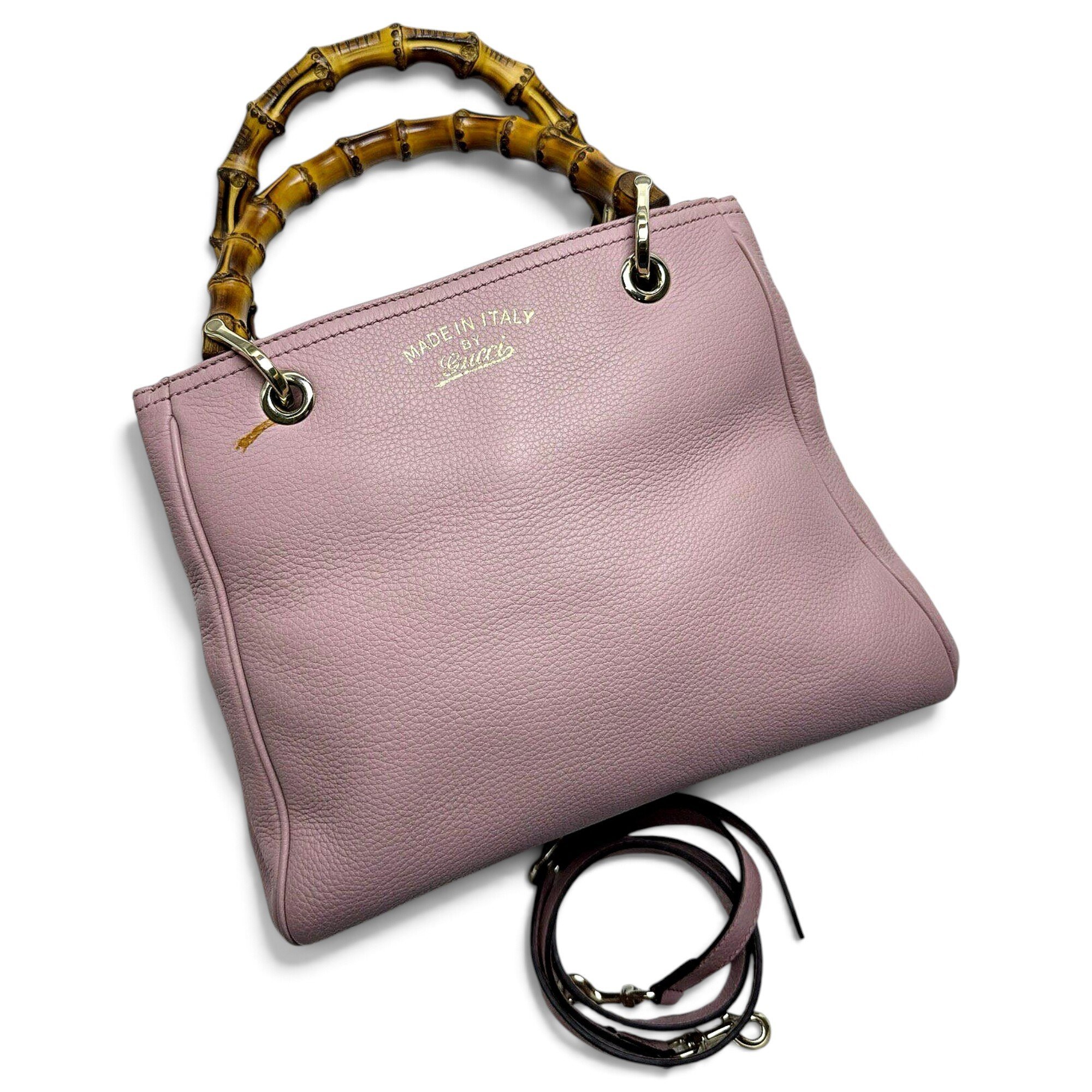 Bamboo Shopper leather handbag