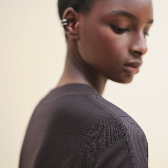 Marron Ébène "En Desordre Finesse" Long-sleeve Twillaine Sweater