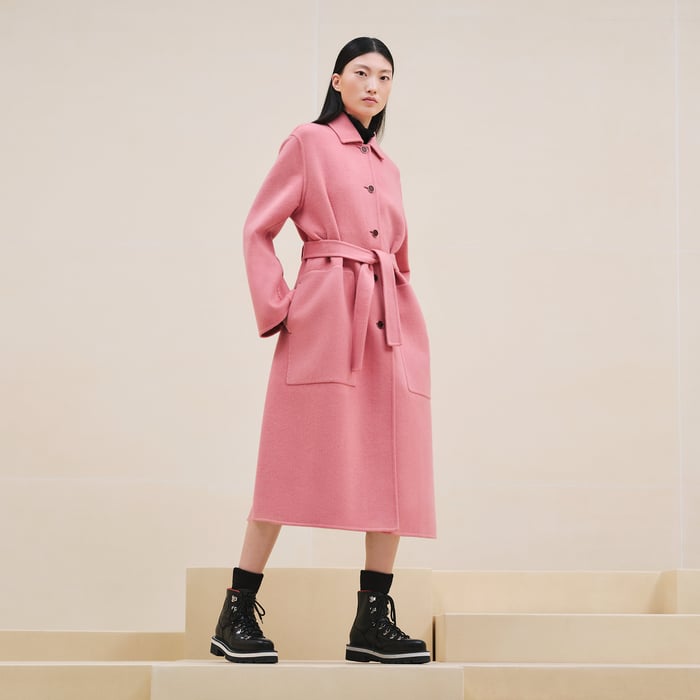 Rose Incarnat Cashmere Wrap Coat