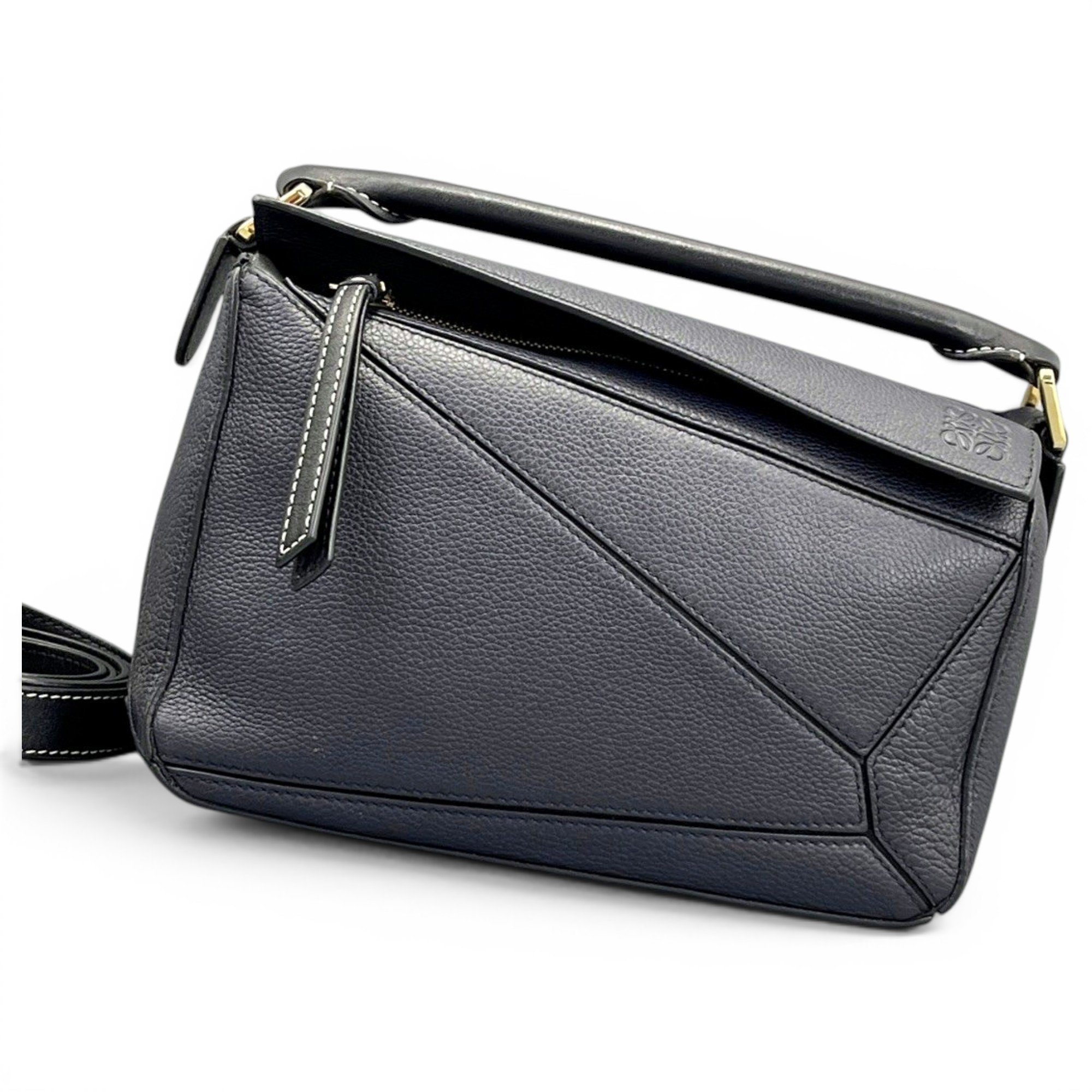 Puzzle leather handbag