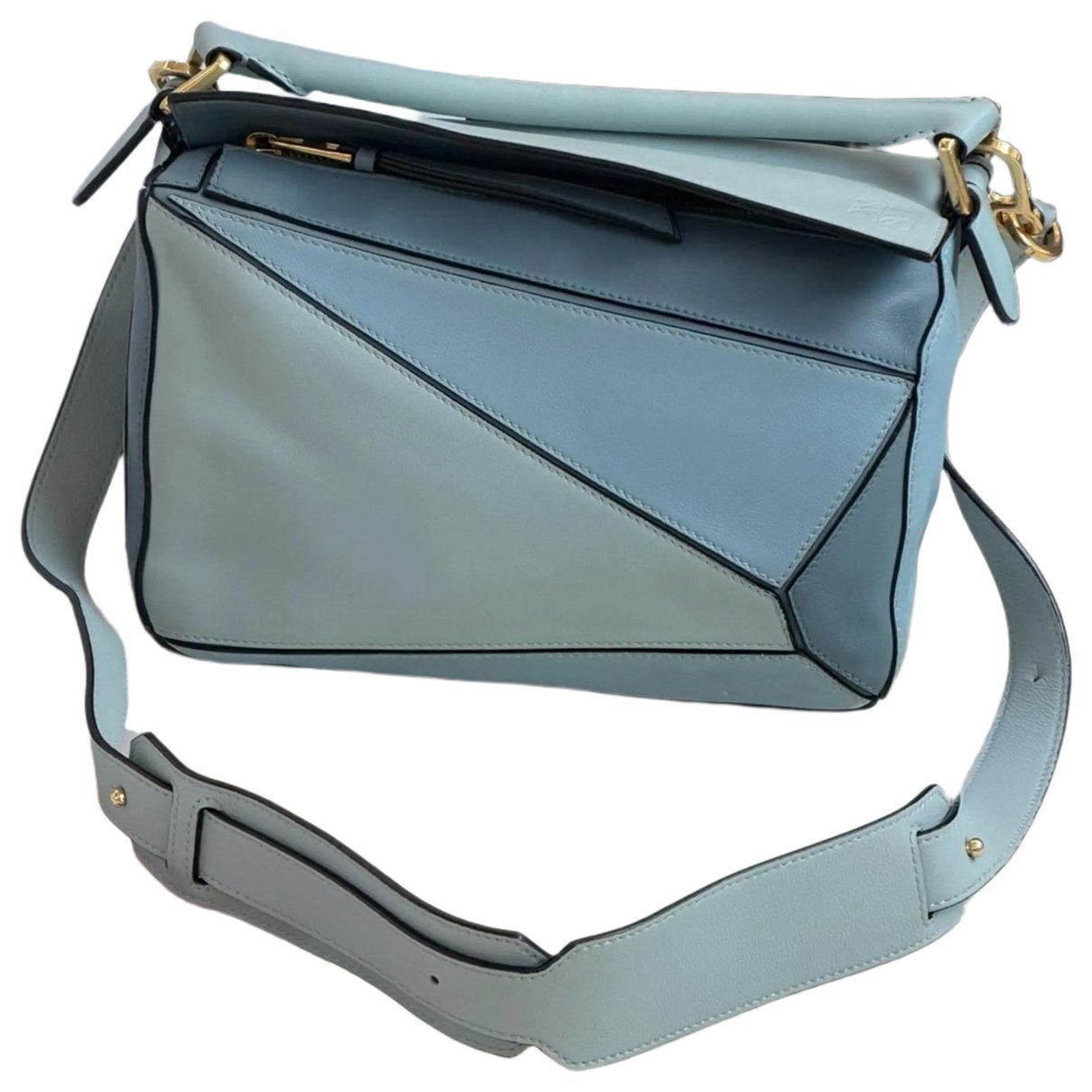 Puzzle leather crossbody bag