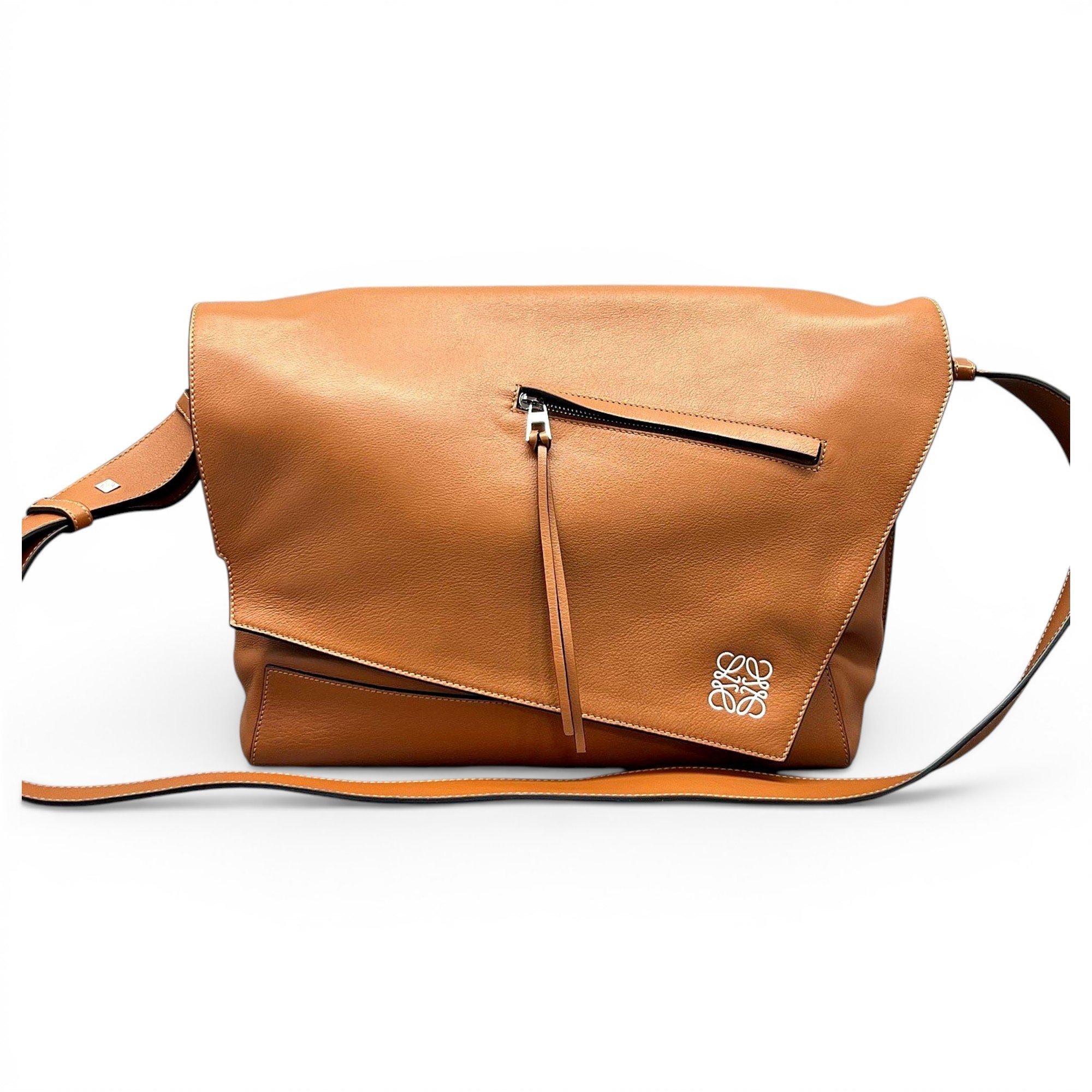 Puzzle leather handbag