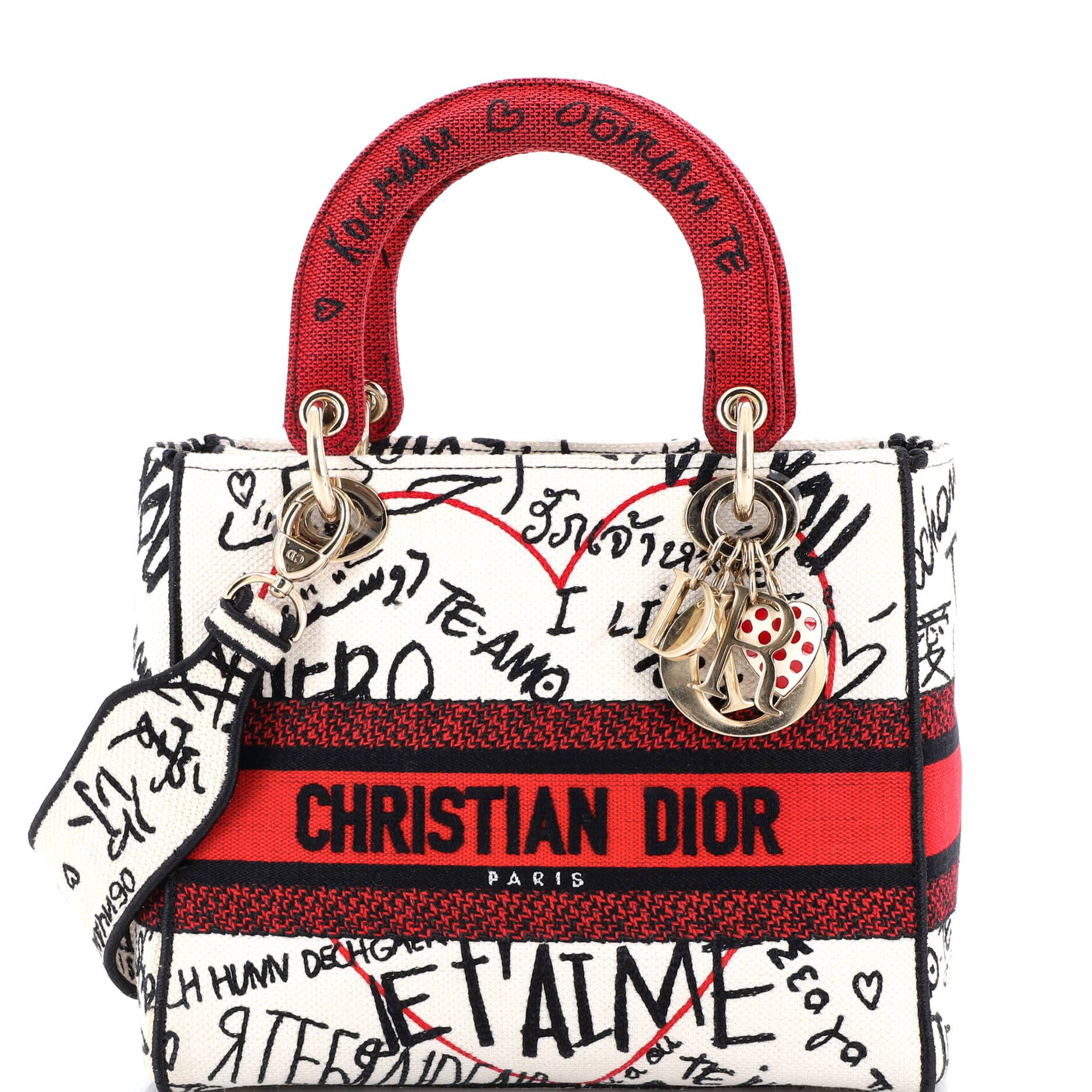 Dior Lady D-Lite Bag Embroidered Canvas Medium