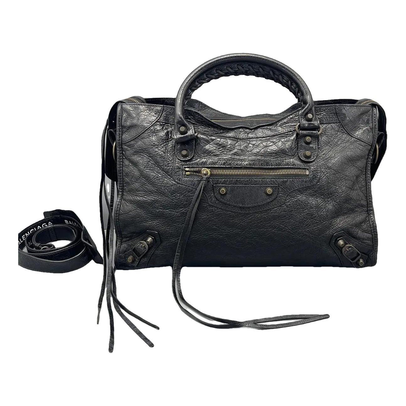 City leather handbag