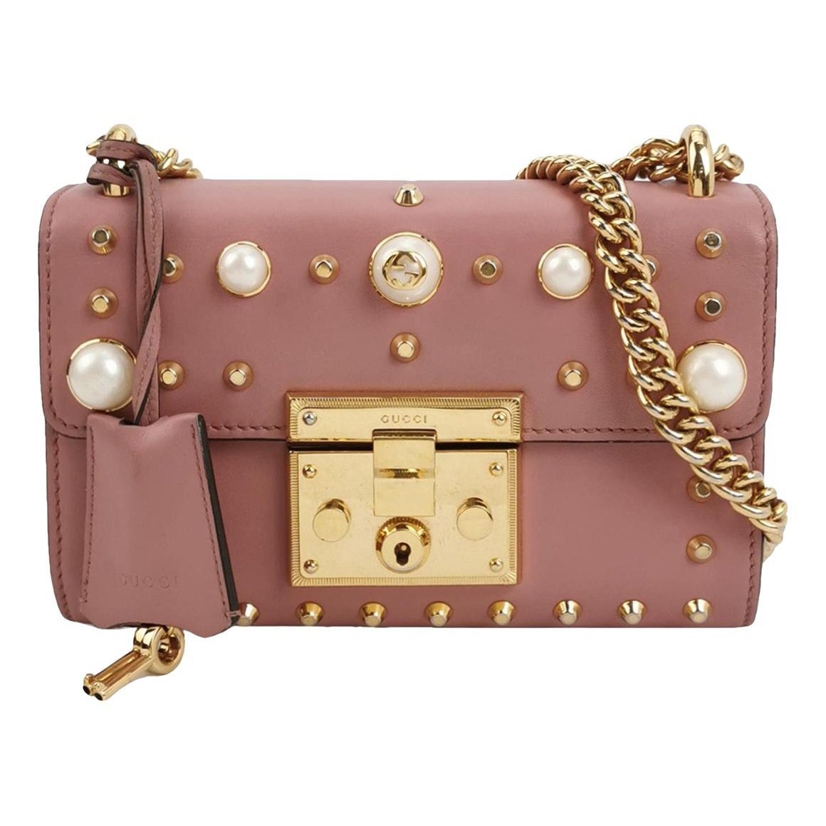 Padlock leather handbag