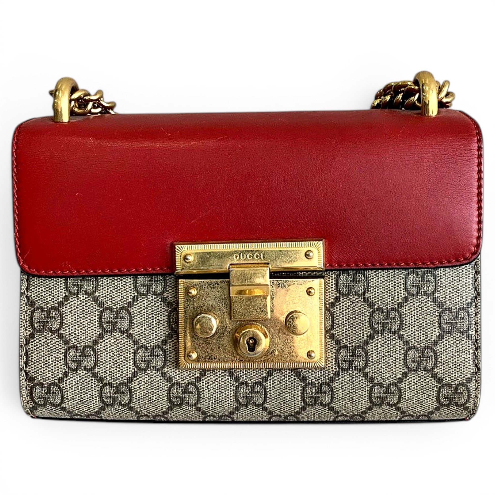Padlock leather handbag