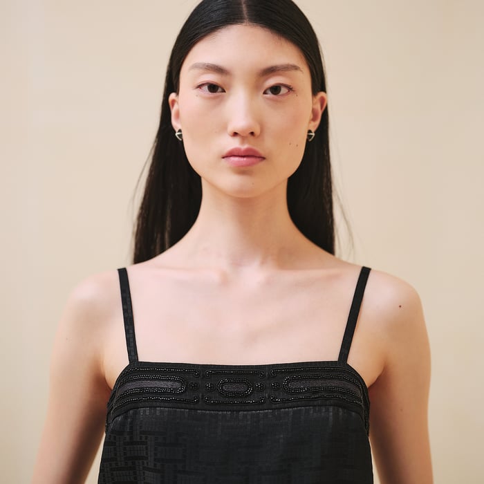 Noir "Mosaique" Embroidered Camisole