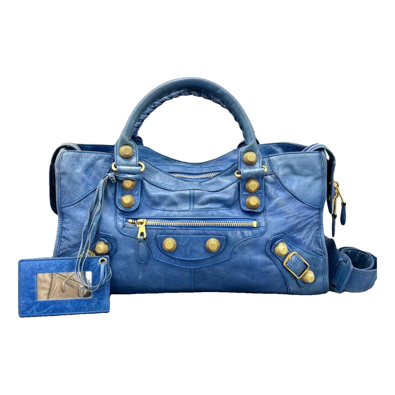City leather handbag