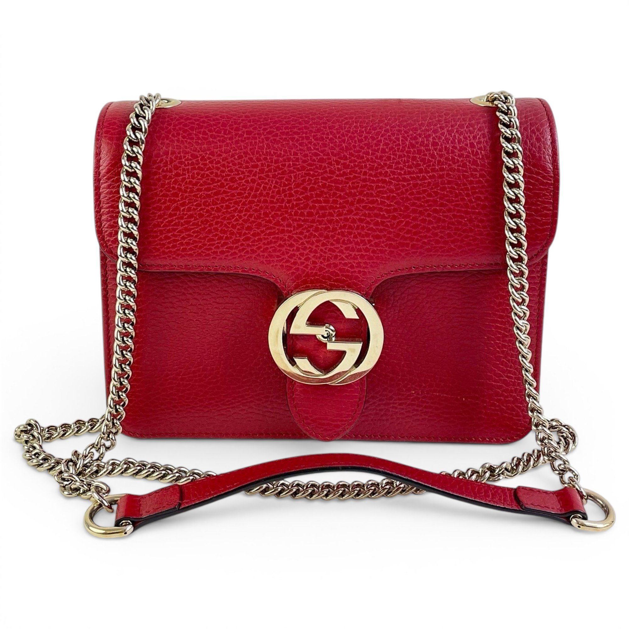 Interlocking leather crossbody bag