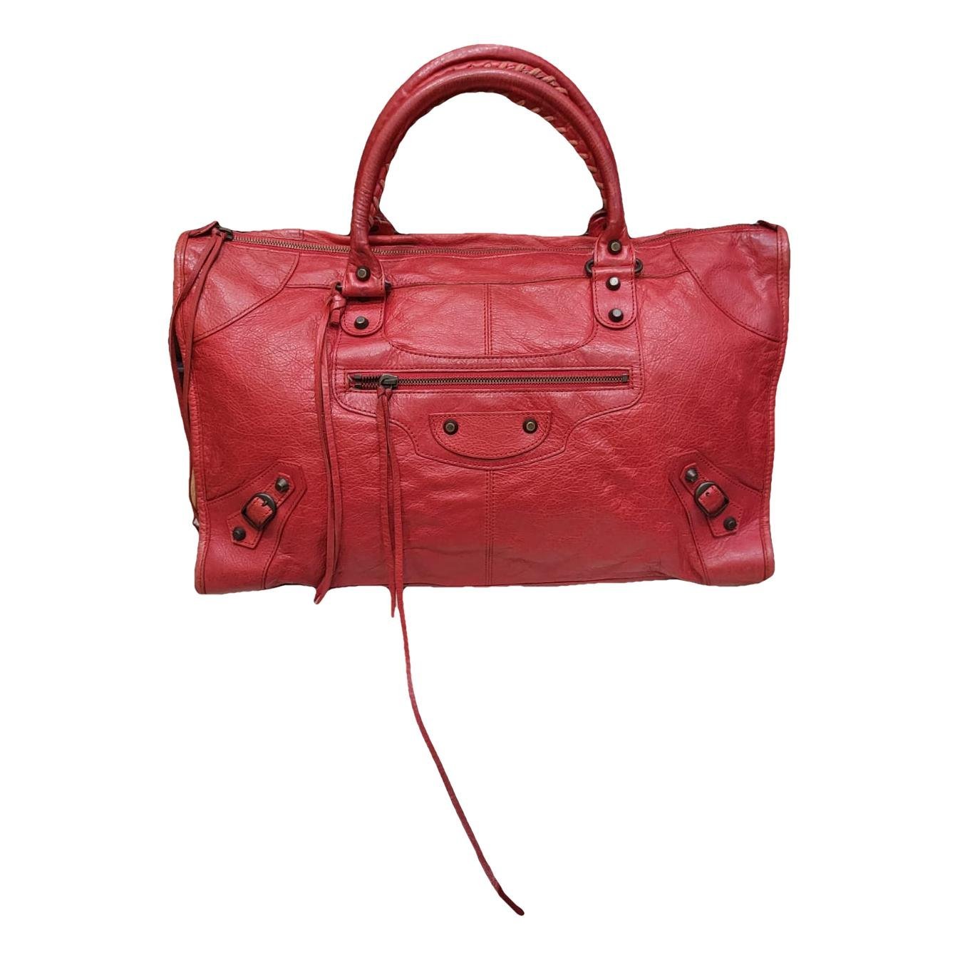 Work leather handbag