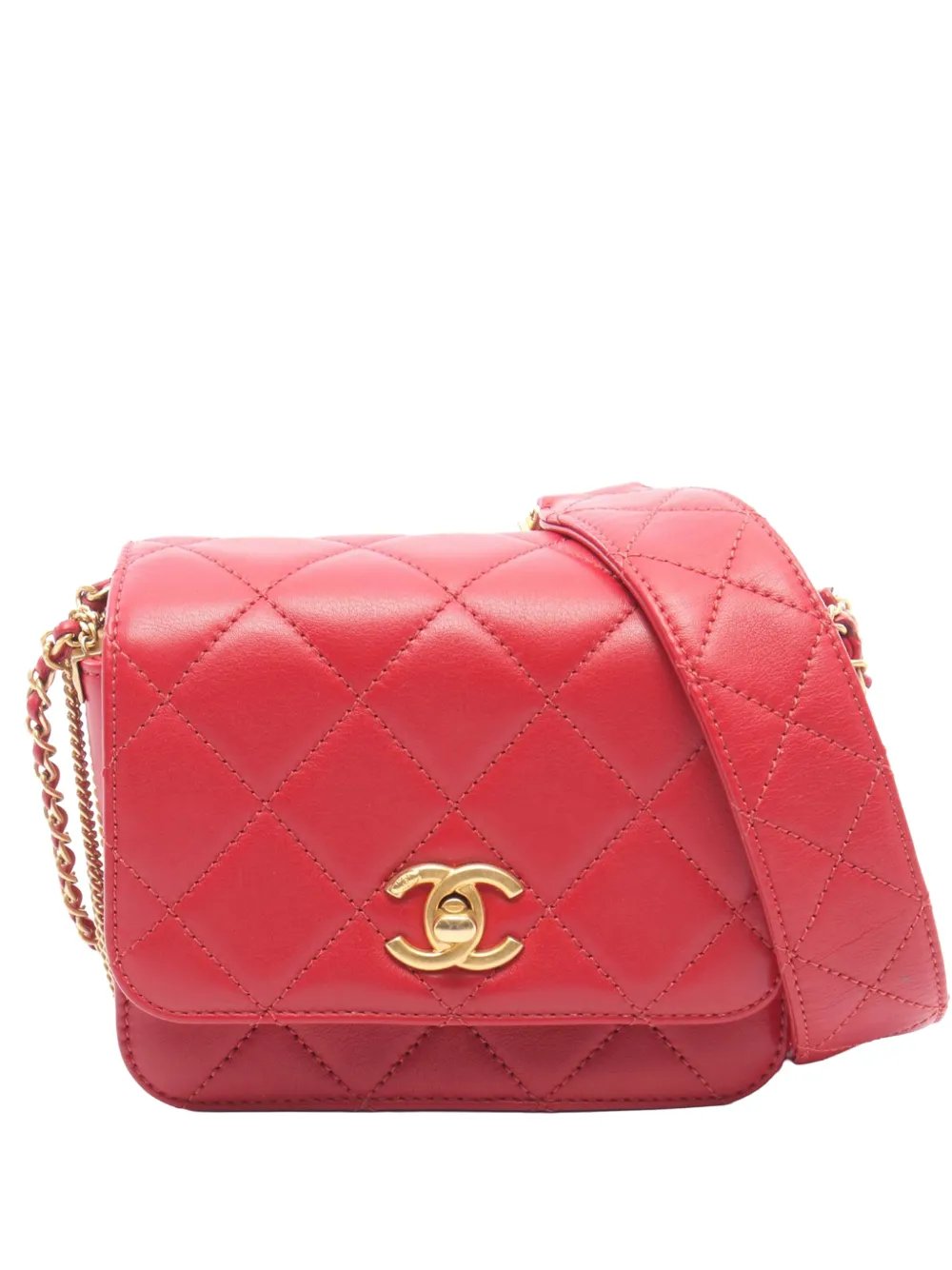 2020 Mini quilted Lambskin Cambon Chains Flap shoulder bag