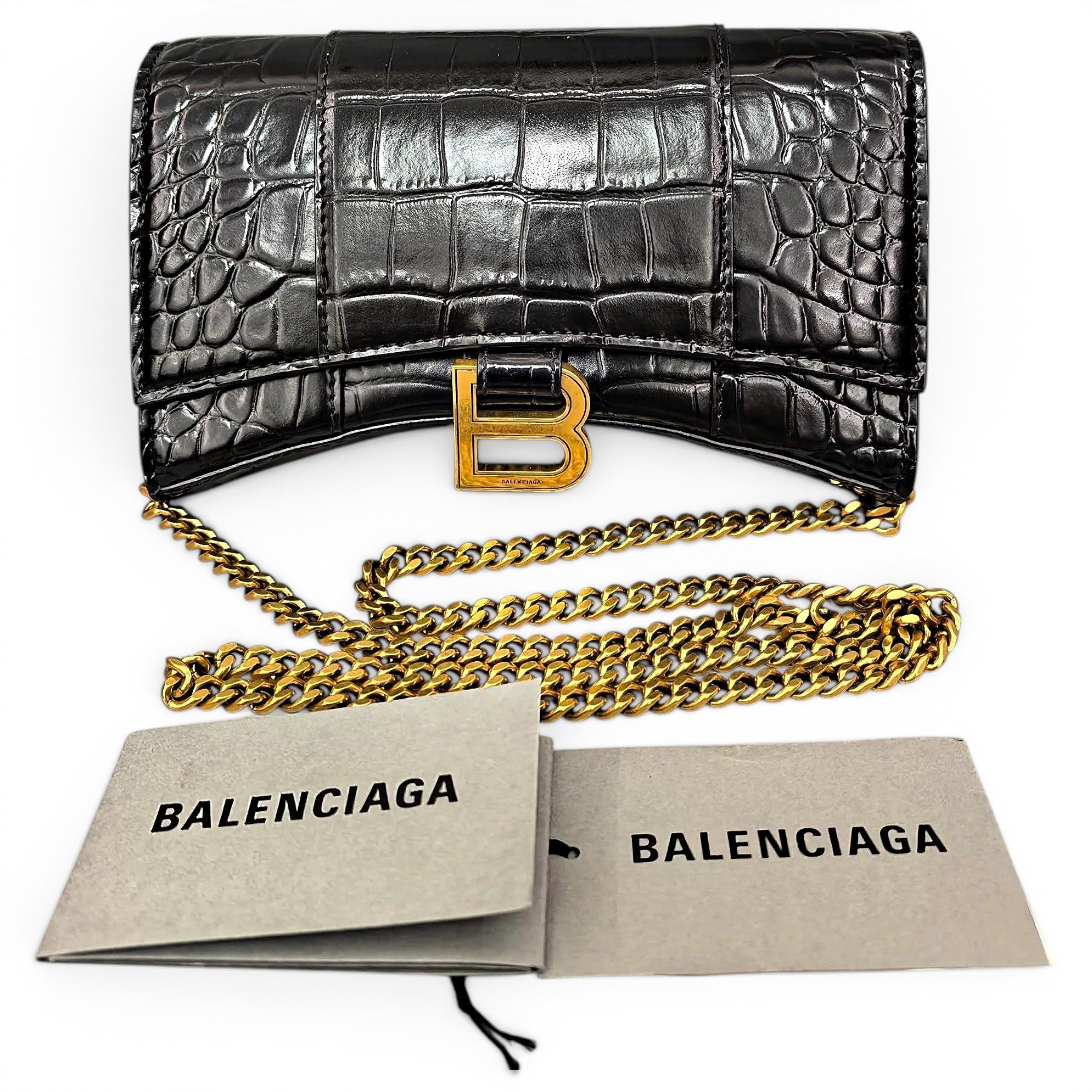 Hourglass leather crossbody bag