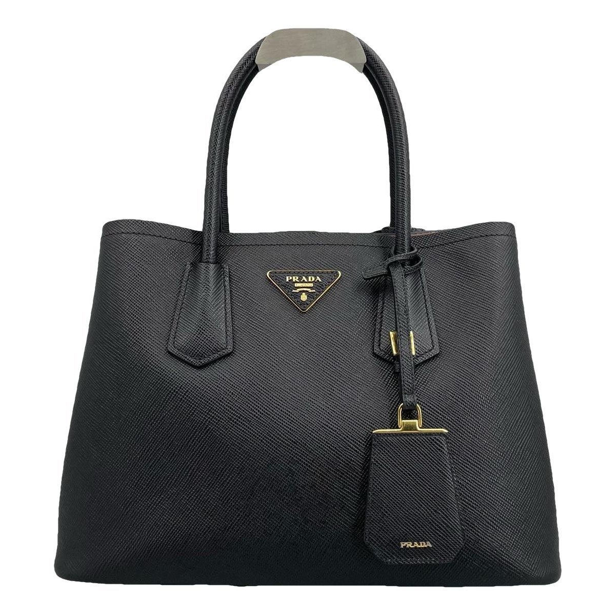 Double leather handbag