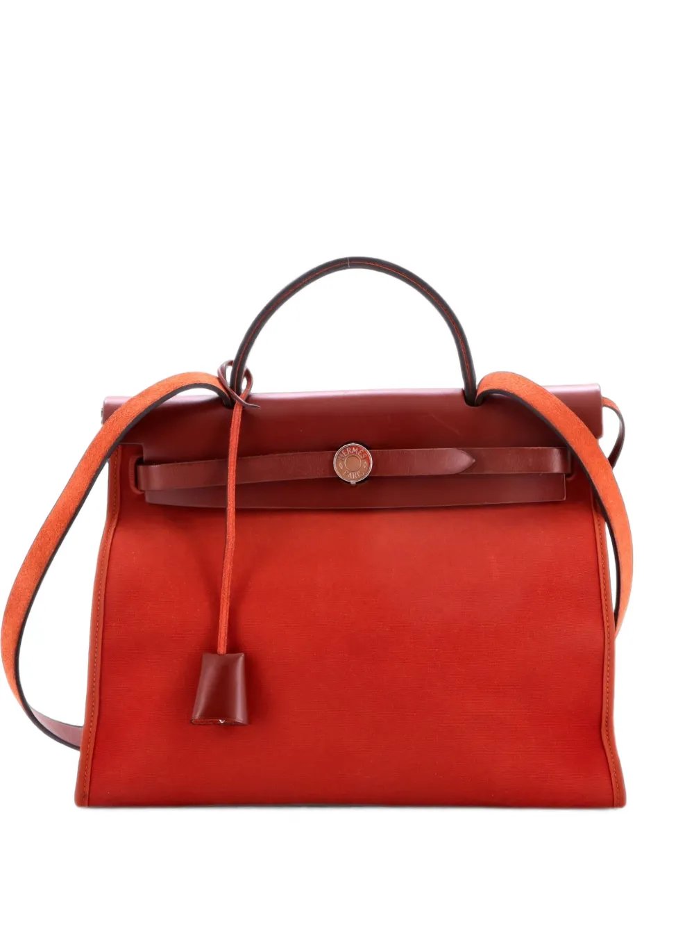 Herbag Zip Leather and Toile 31 shoulder bag