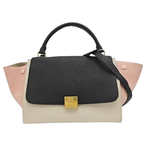 Trapèze leather handbag