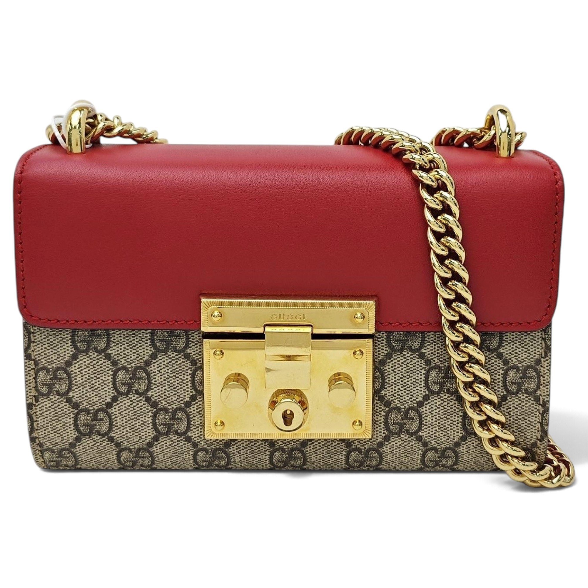 Padlock leather handbag