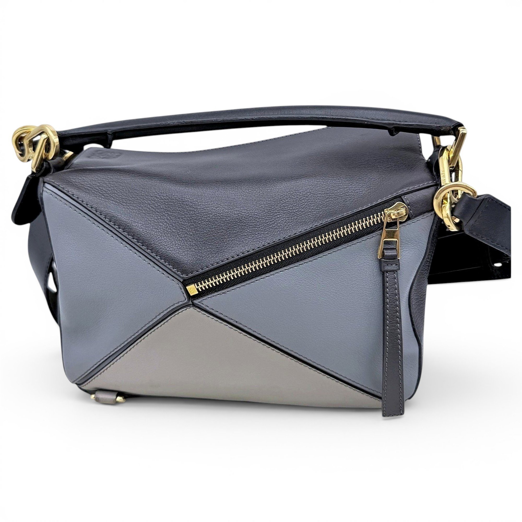 Puzzle leather handbag