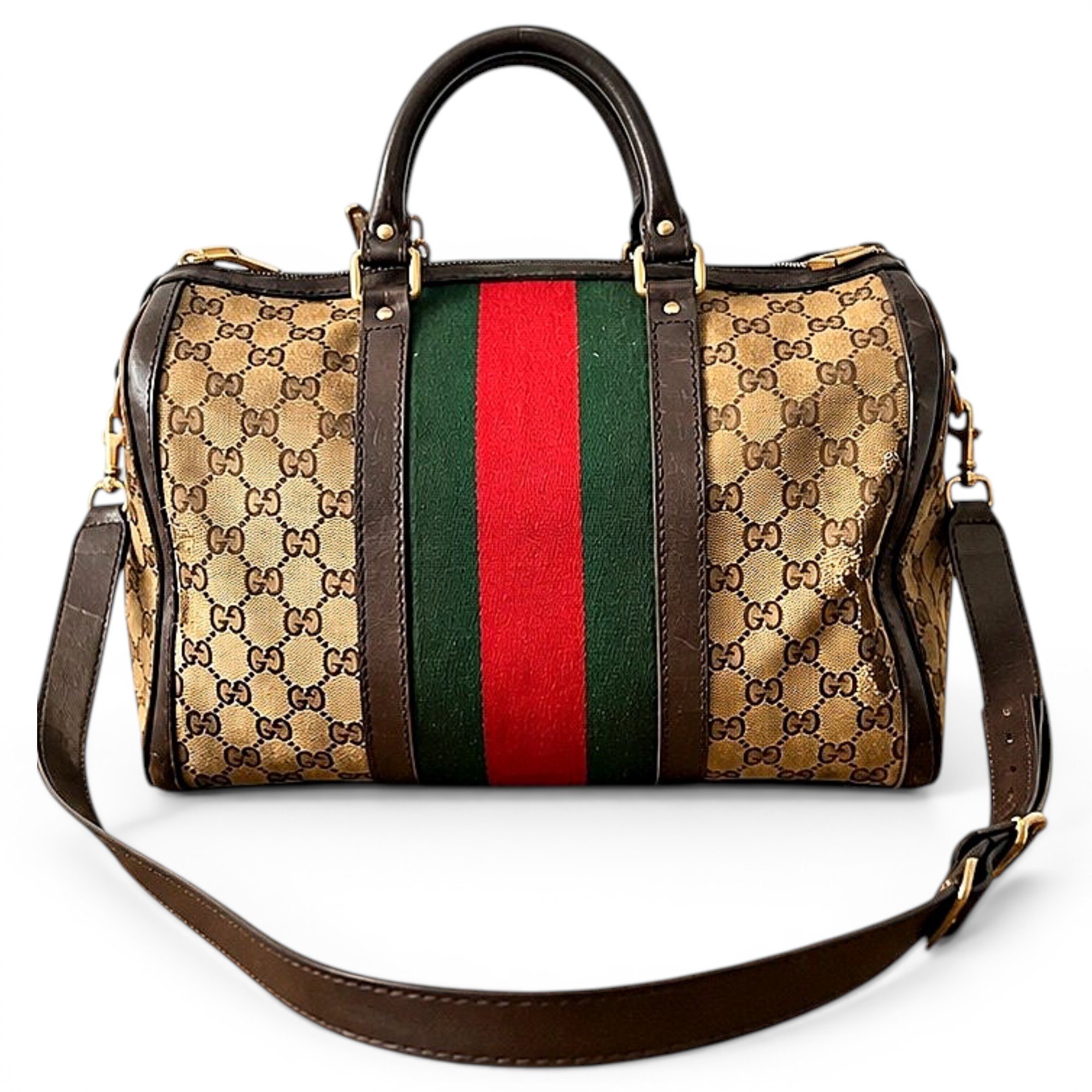 Boston leather bowling bag