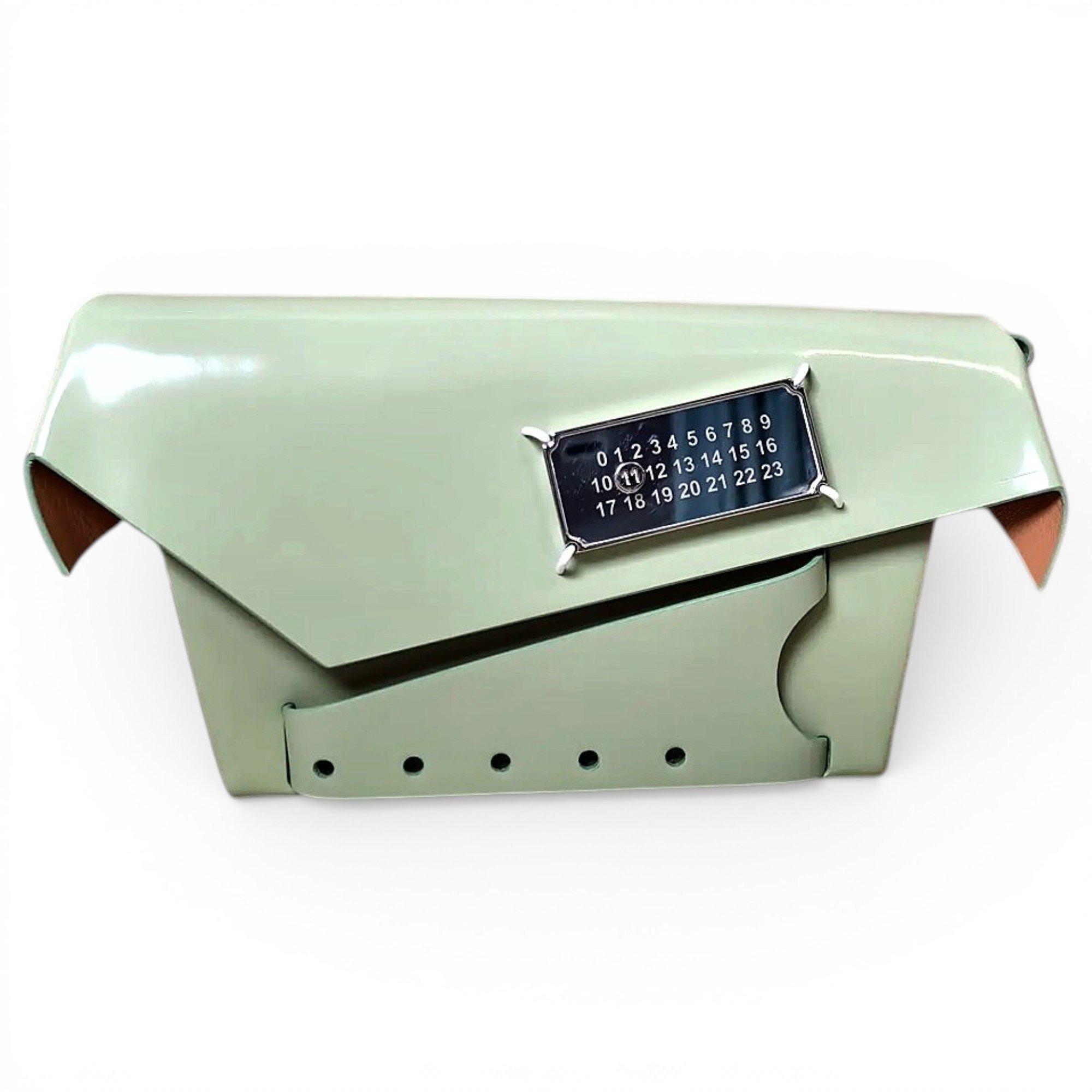 Snatched leather handbag
