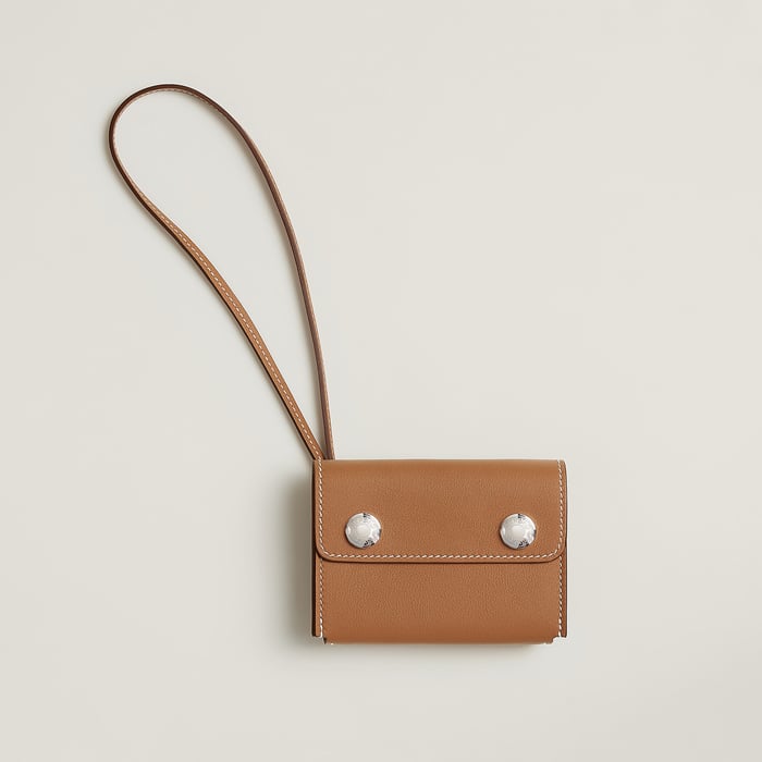 Gold Hermèsnap Card Holder