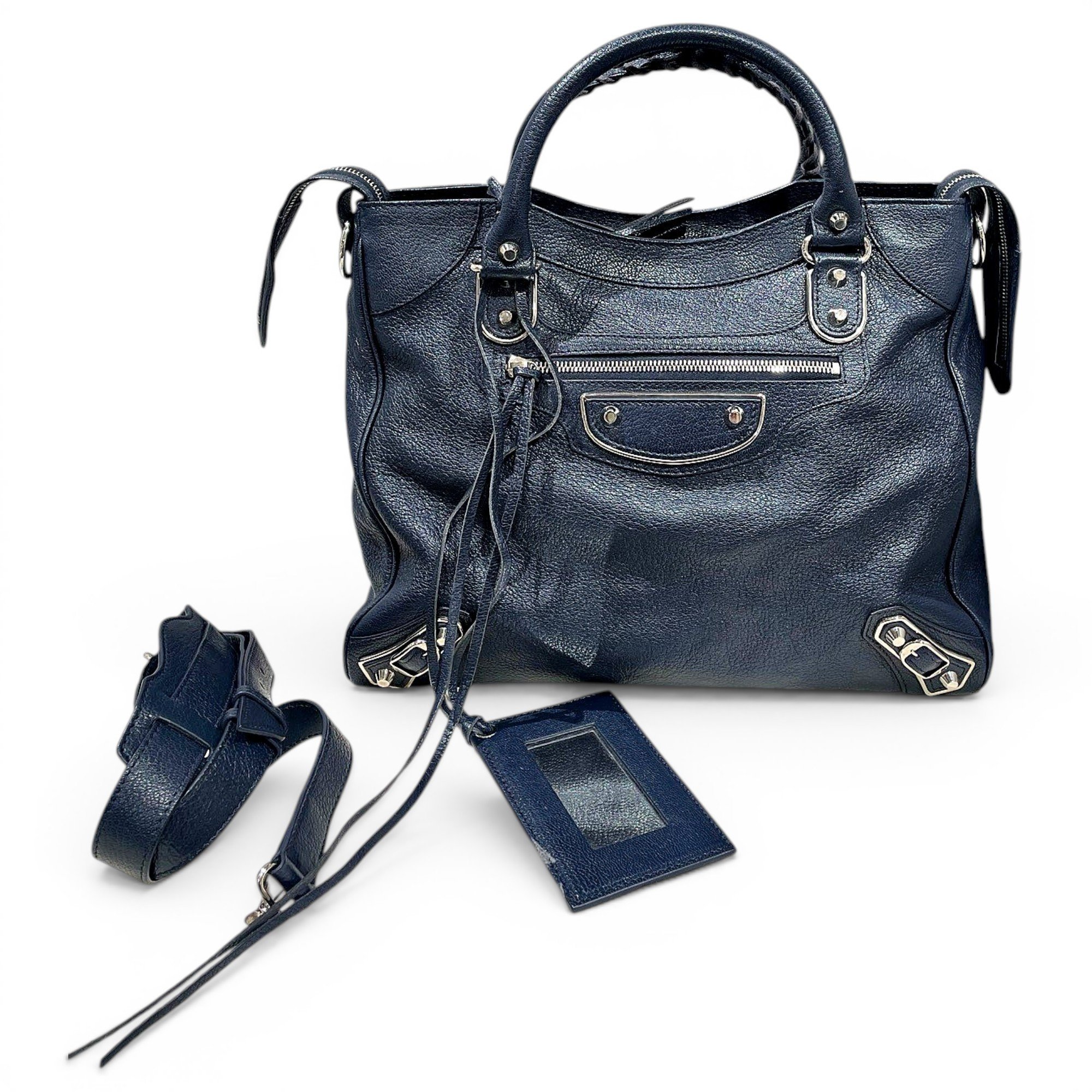 City leather handbag