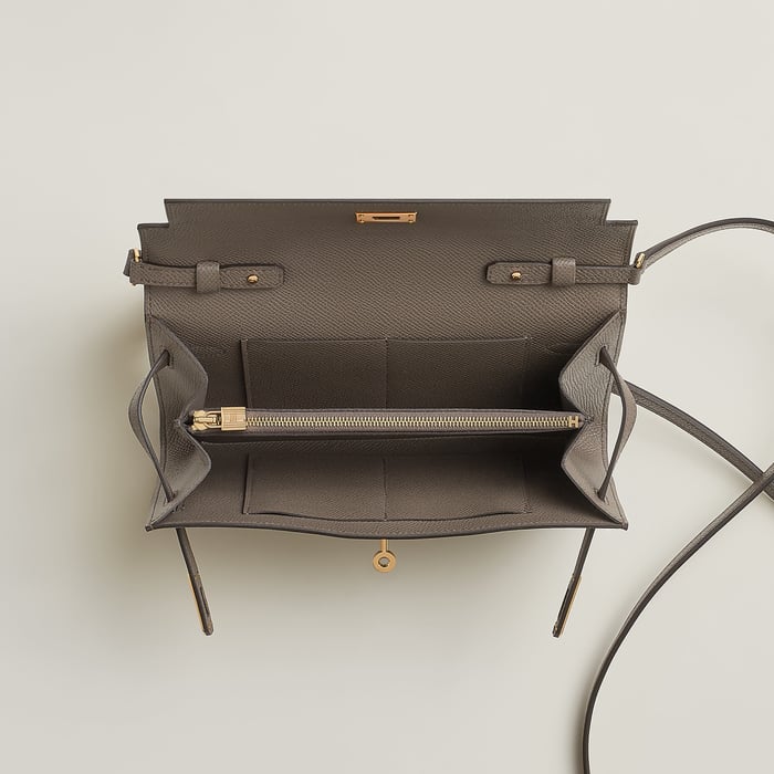Gris Étain Kelly Classique to Go Wallet
