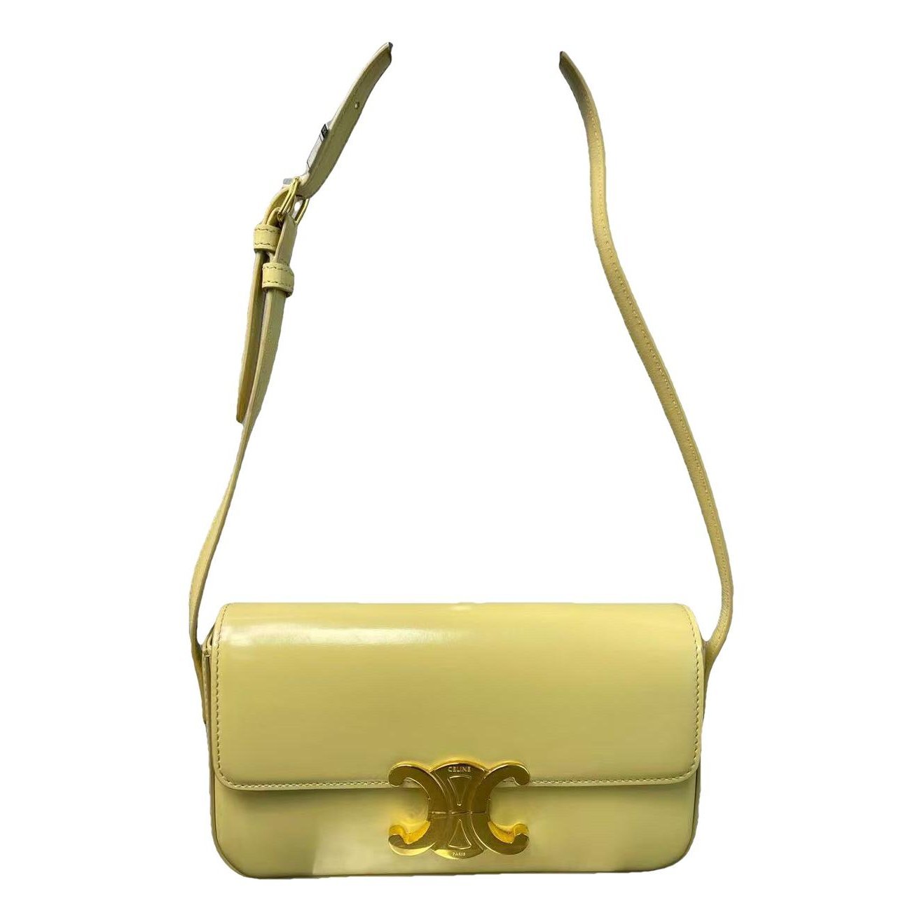 Triomphe chain leather handbag