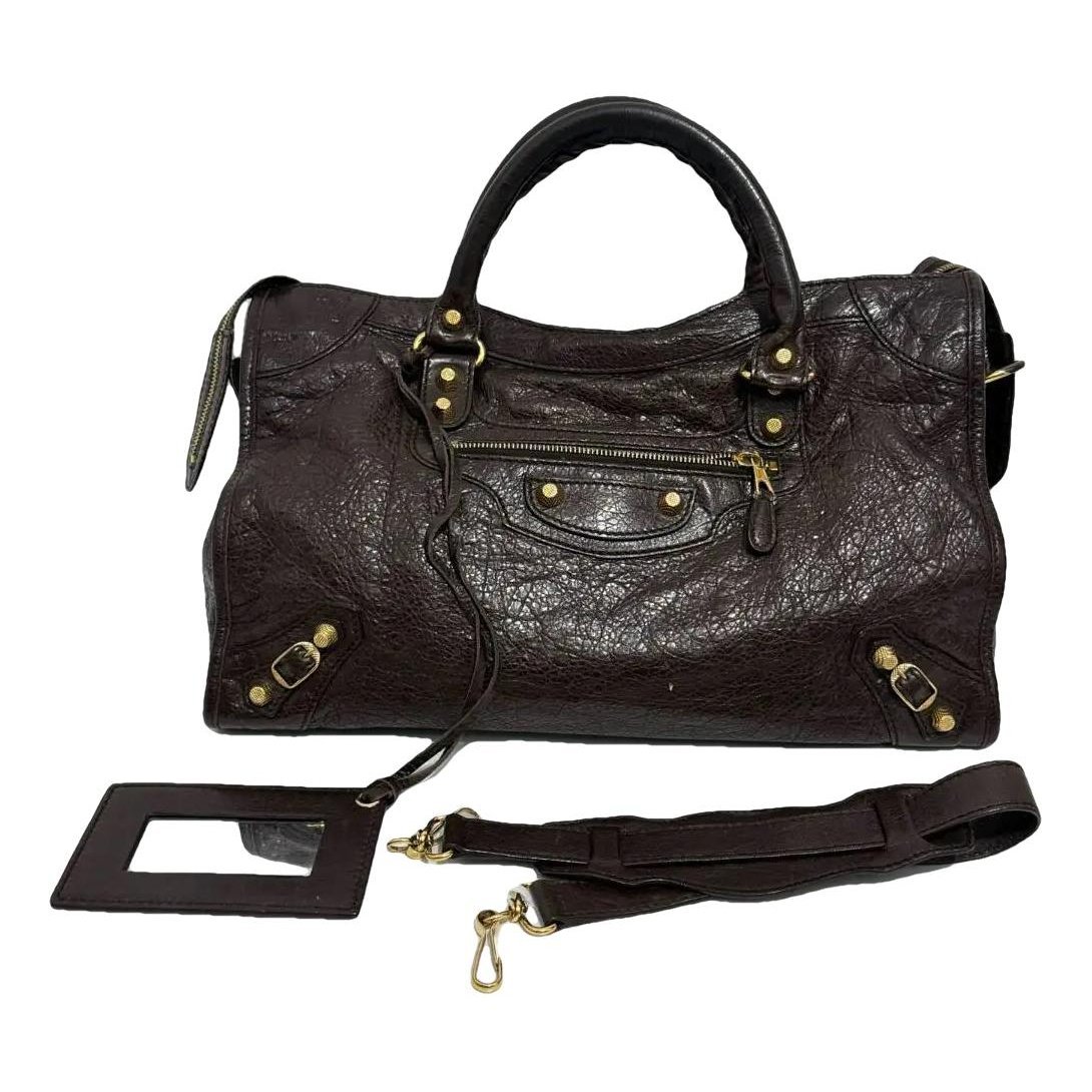 City leather handbag