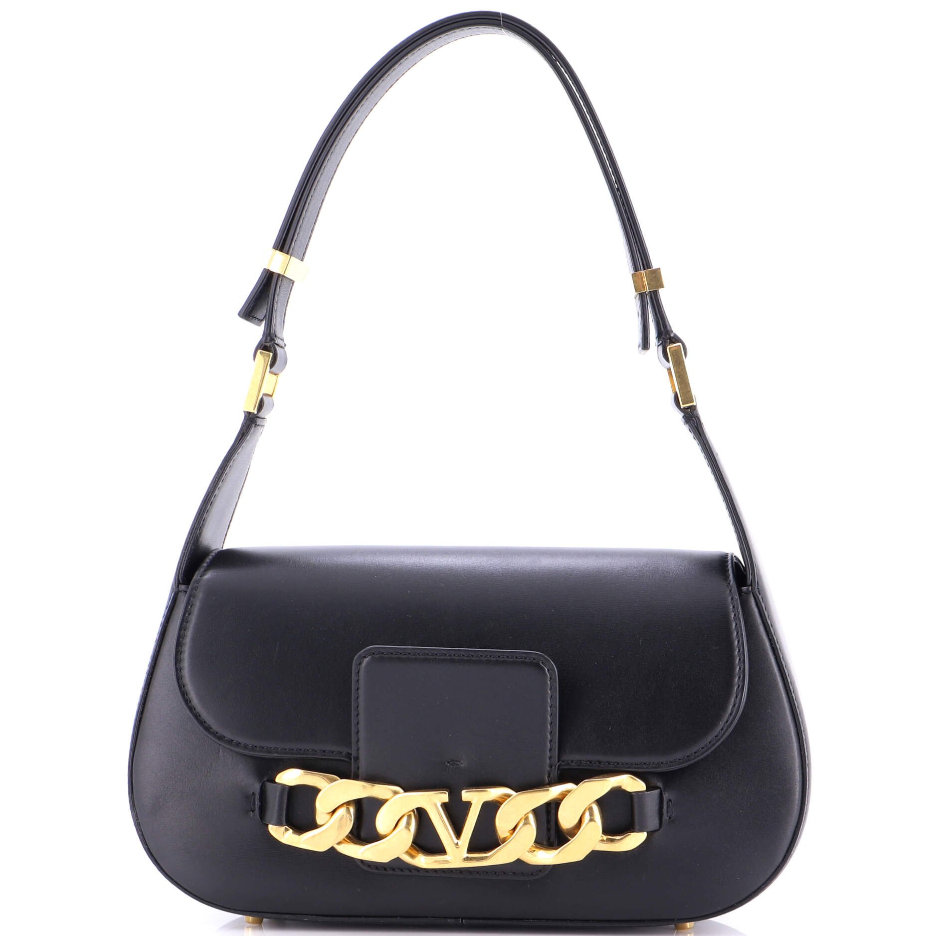 Valentino Garavani VLogo Chain Flap Shoulder Bag Leather Medium
