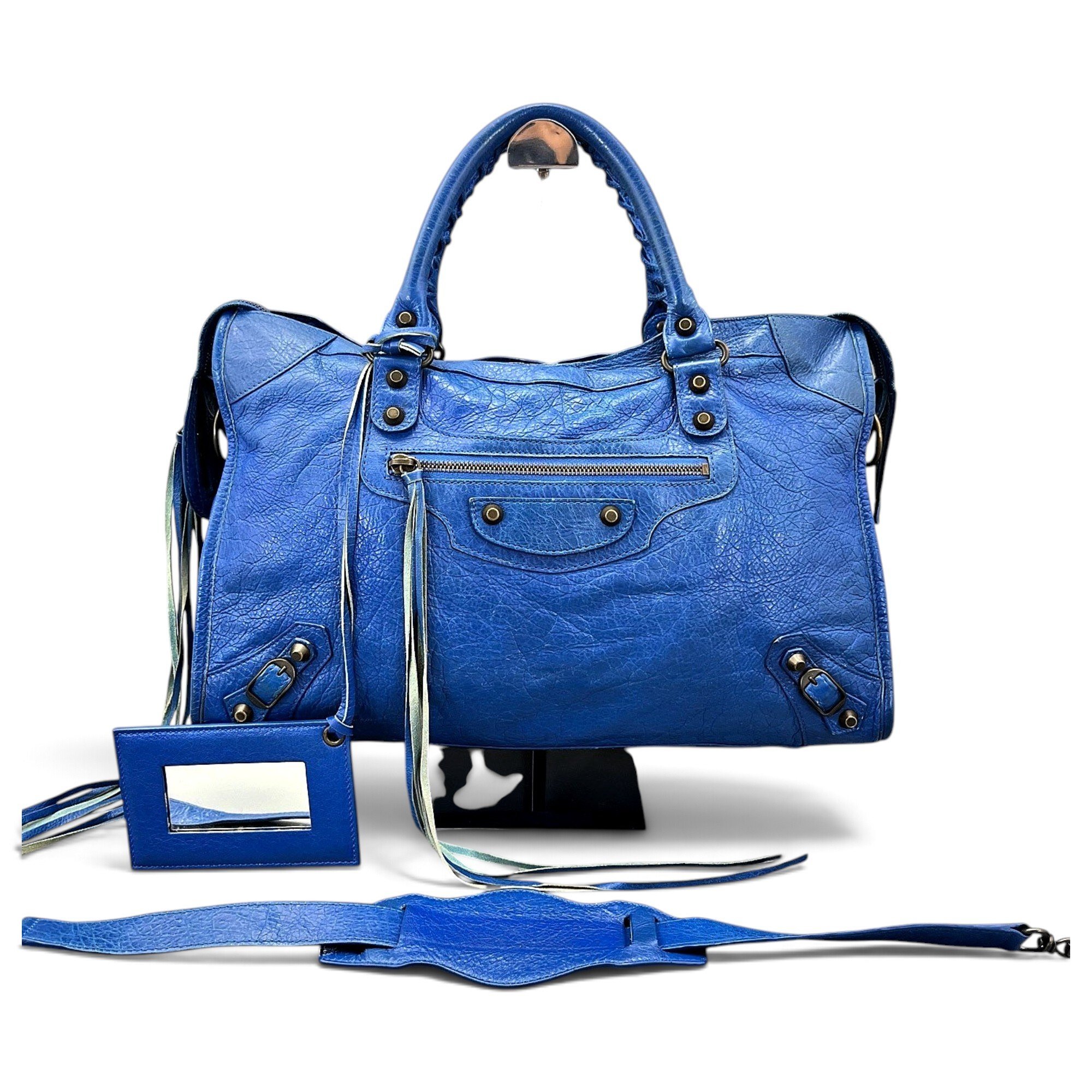 City leather handbag