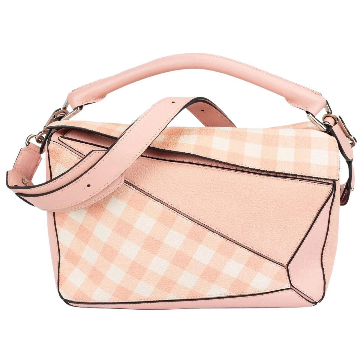 Puzzle leather handbag
