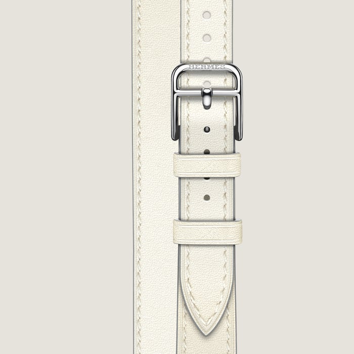 Blanc Band Apple Watch Hermès Double Tour 41 MM Attelage