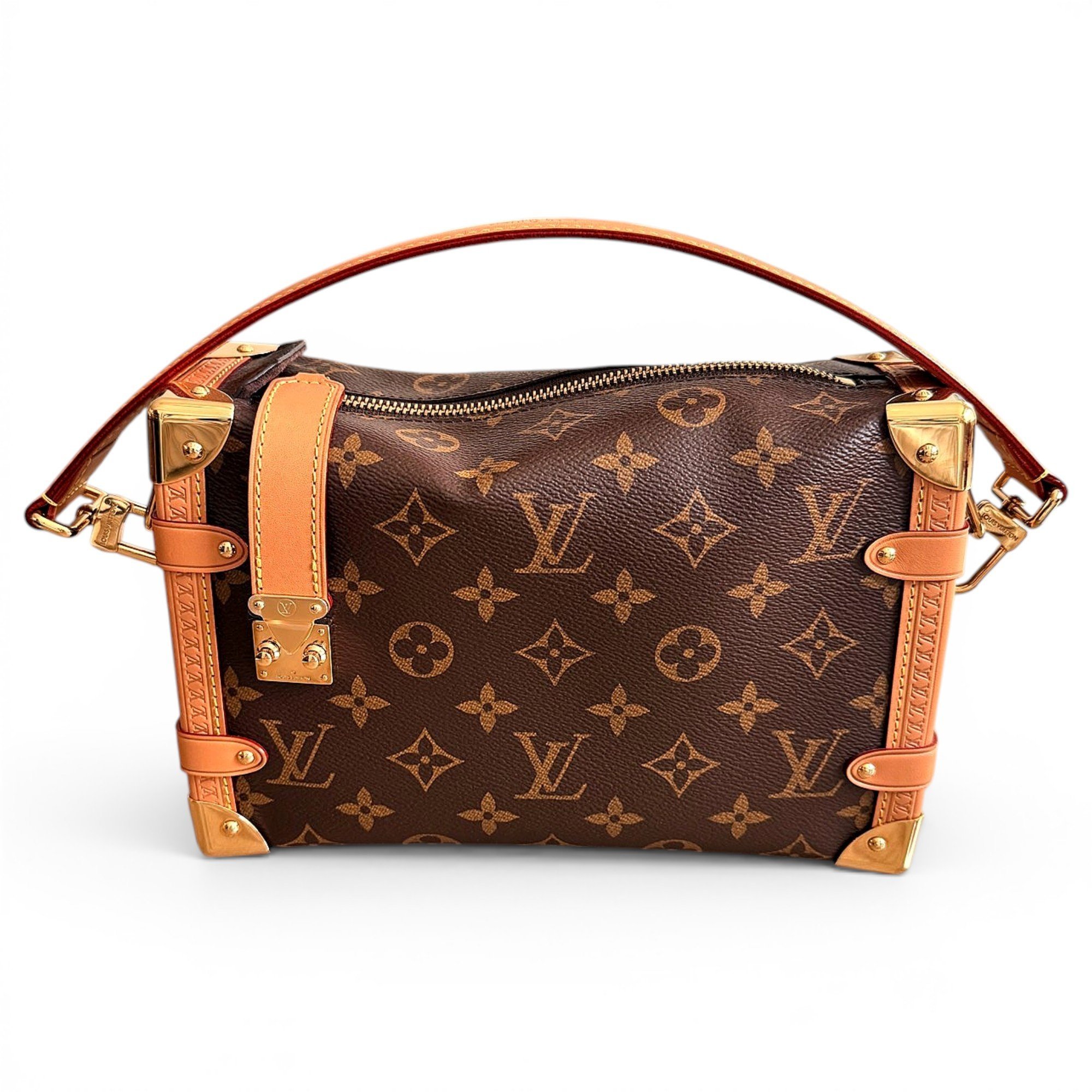 Side Trunk leather handbag